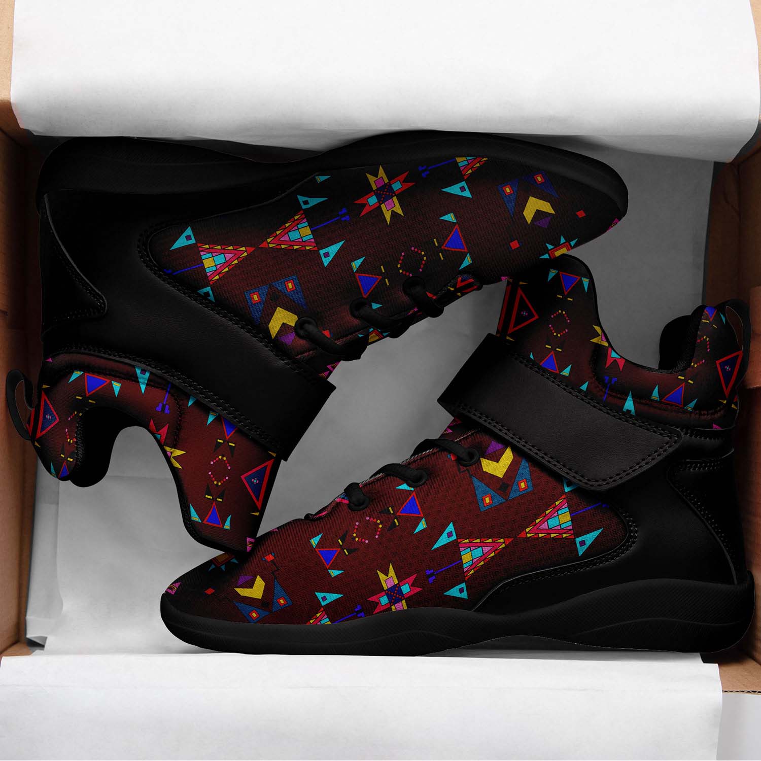 Enemy Territory Maroon Ipottaa Basketball / Sport High Top Shoes - Black Sole