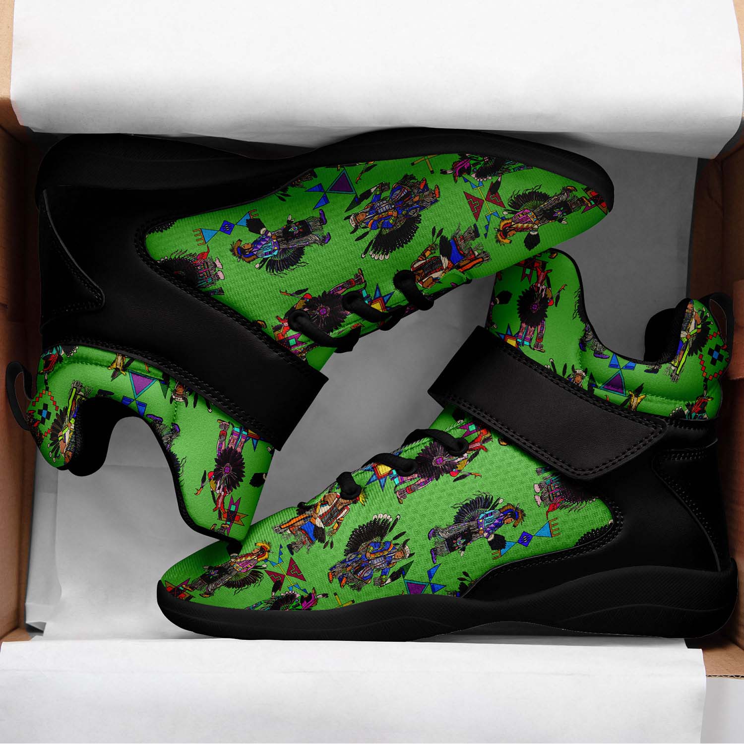 Men's Tradish Dancers Green Ipottaa Basketball / Sport High Top Shoes - Black Sole