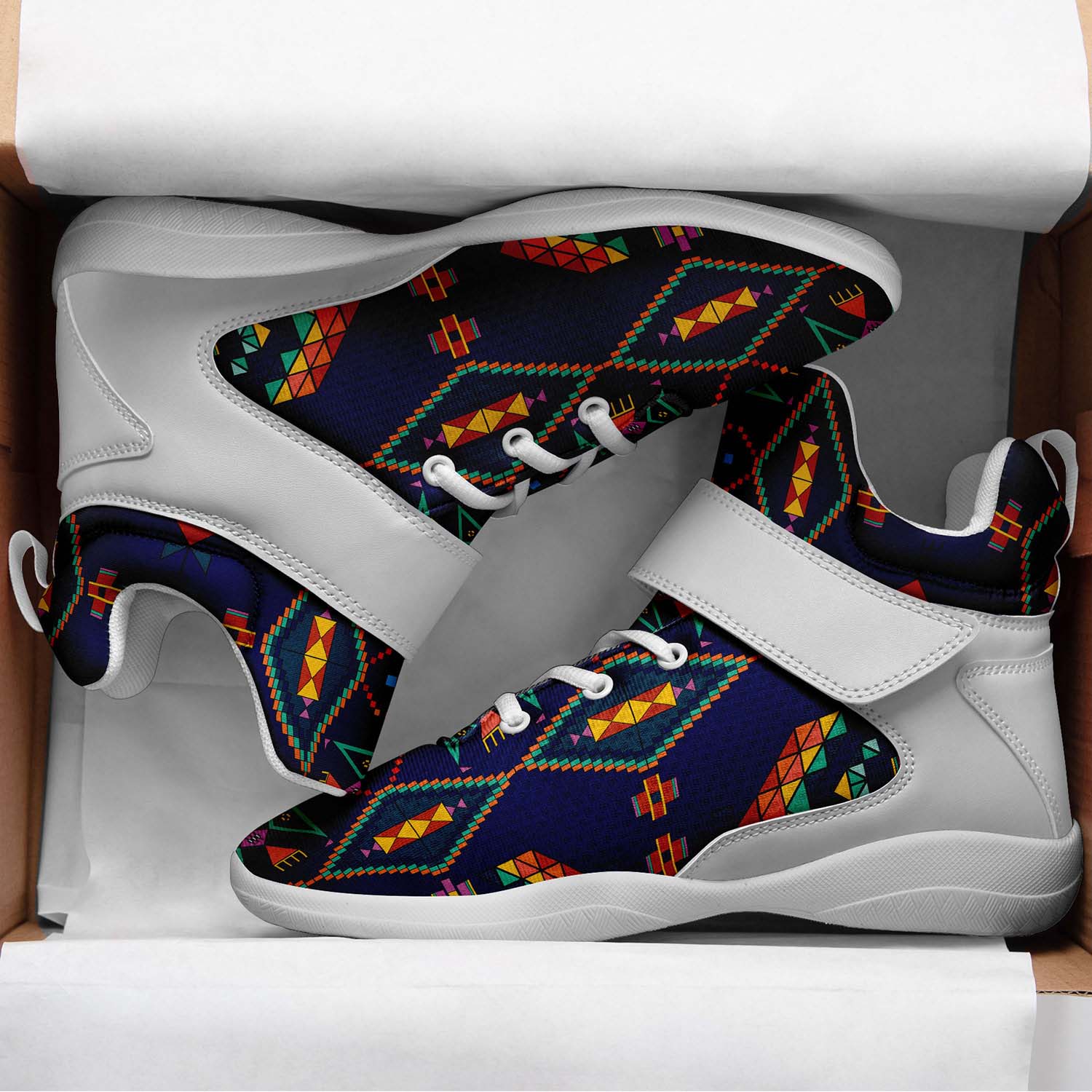 Travois Tipi Blue Ipottaa Basketball / Sport High Top Shoes - White Sole