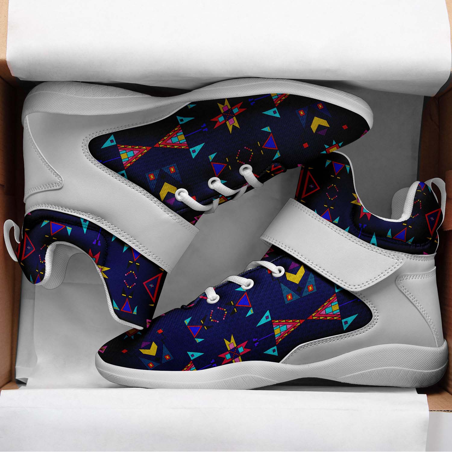 Enemy Territory Dark Navy Ipottaa Basketball / Sport High Top Shoes - White Sole