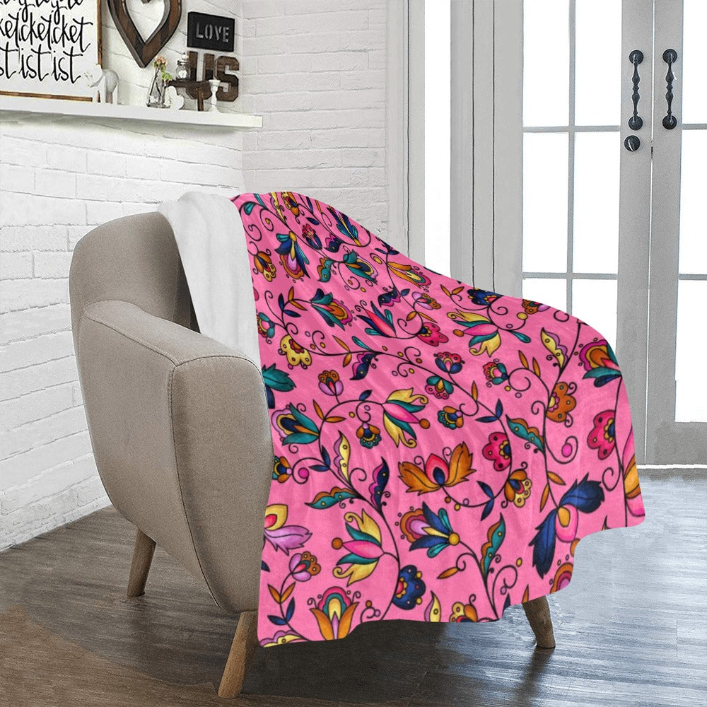 Copper Prairie Petals Pink Ultra-Soft Micro Fleece Blanket 40"x50"