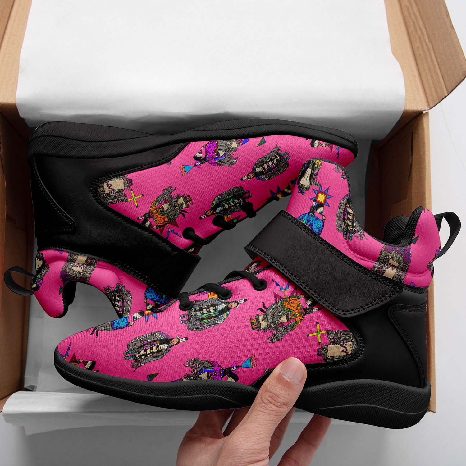 Women's Tradish Dancers Pink Ipottaa Basketball / Sport High Top Shoes - Black Sole