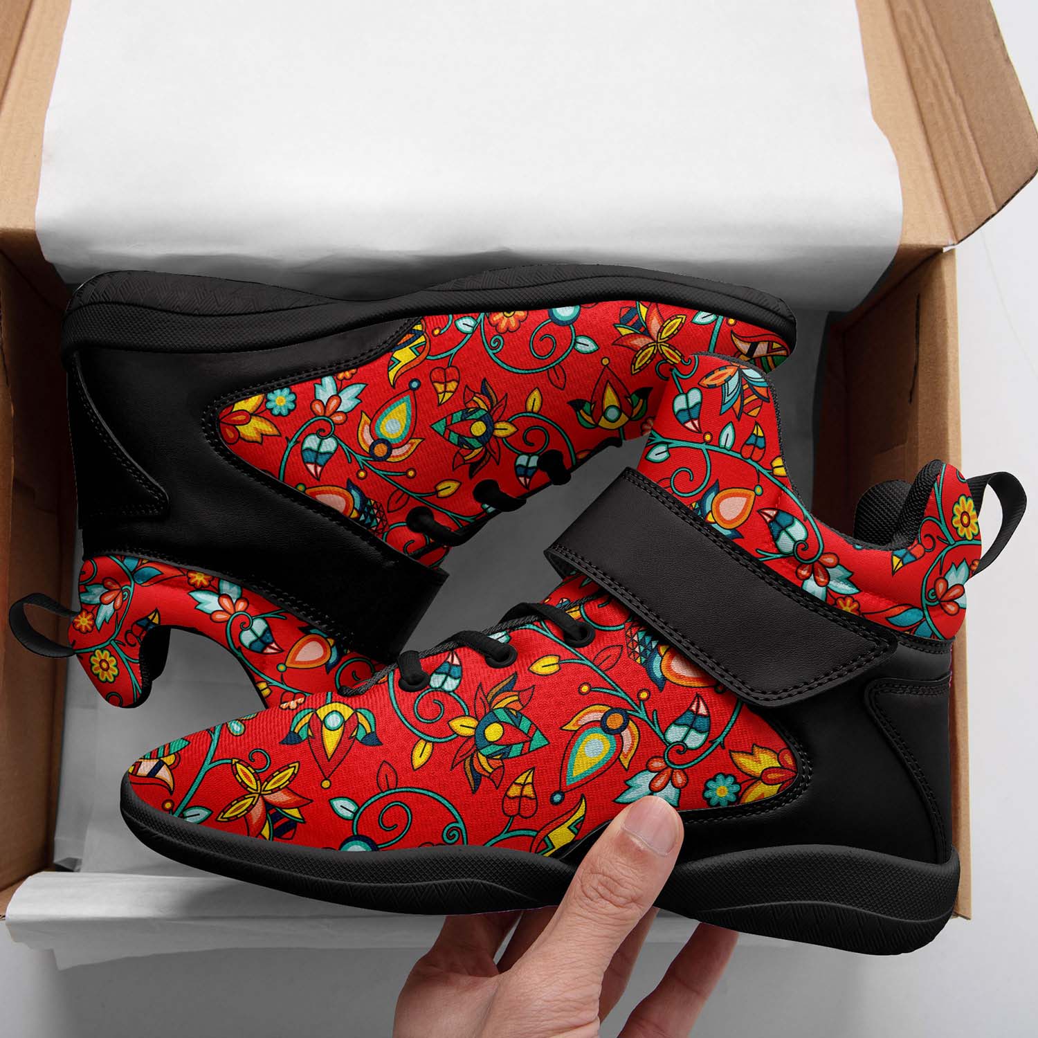 Thorny Path Red Ipottaa Basketball / Sport High Top Shoes - Black Sole