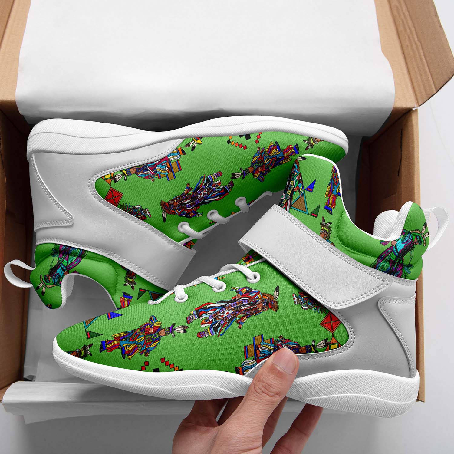 Men's Grass Dancers Ipottaa Basketball / Sport High Top Shoes - White Sole