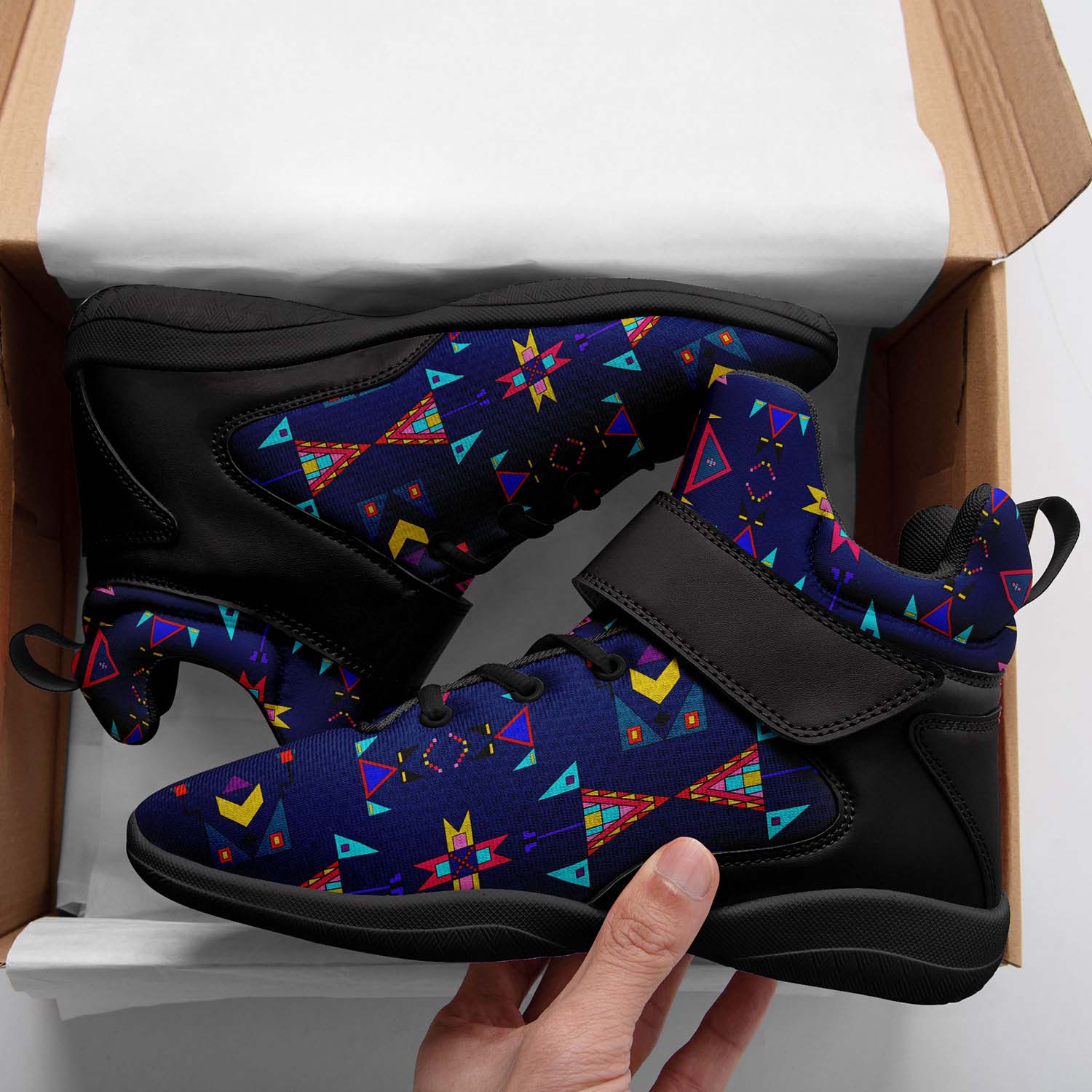 Enemy Territory Dark Navy Ipottaa Basketball / Sport High Top Shoes - Black Sole