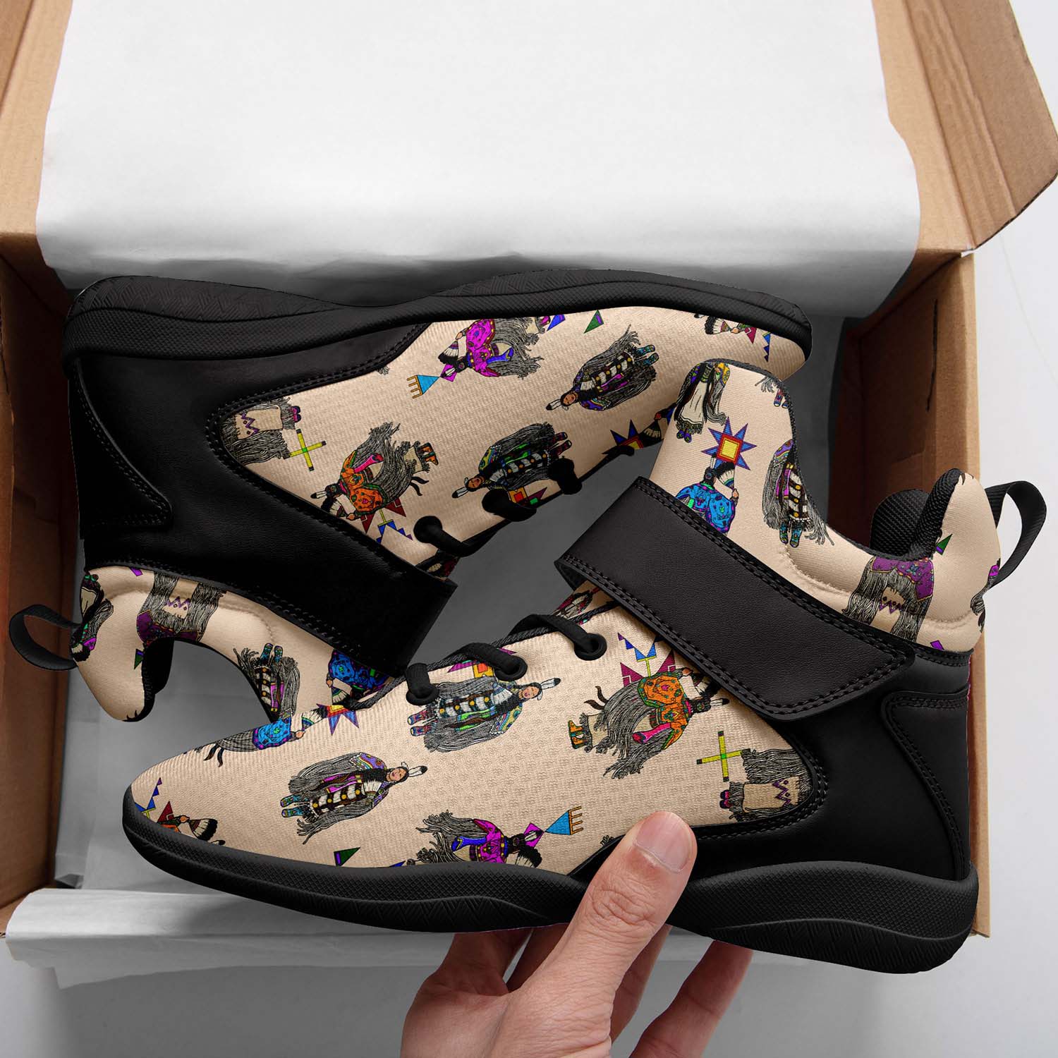 Women's Tradish Dancers Muslin Ipottaa Basketball / Sport High Top Shoes - Black Sole