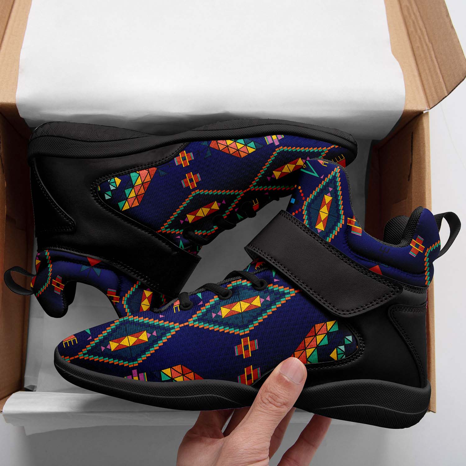 Travois Tipi Blue Ipottaa Basketball / Sport High Top Shoes - Black Sole