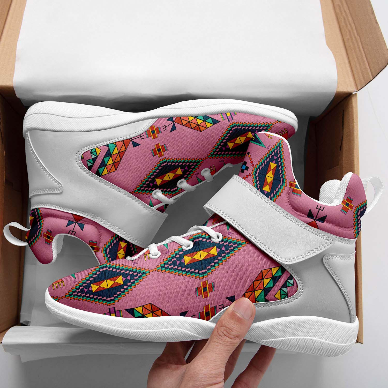 Travois Tipi Dusky Sunset Ipottaa Basketball / Sport High Top Shoes - White Sole