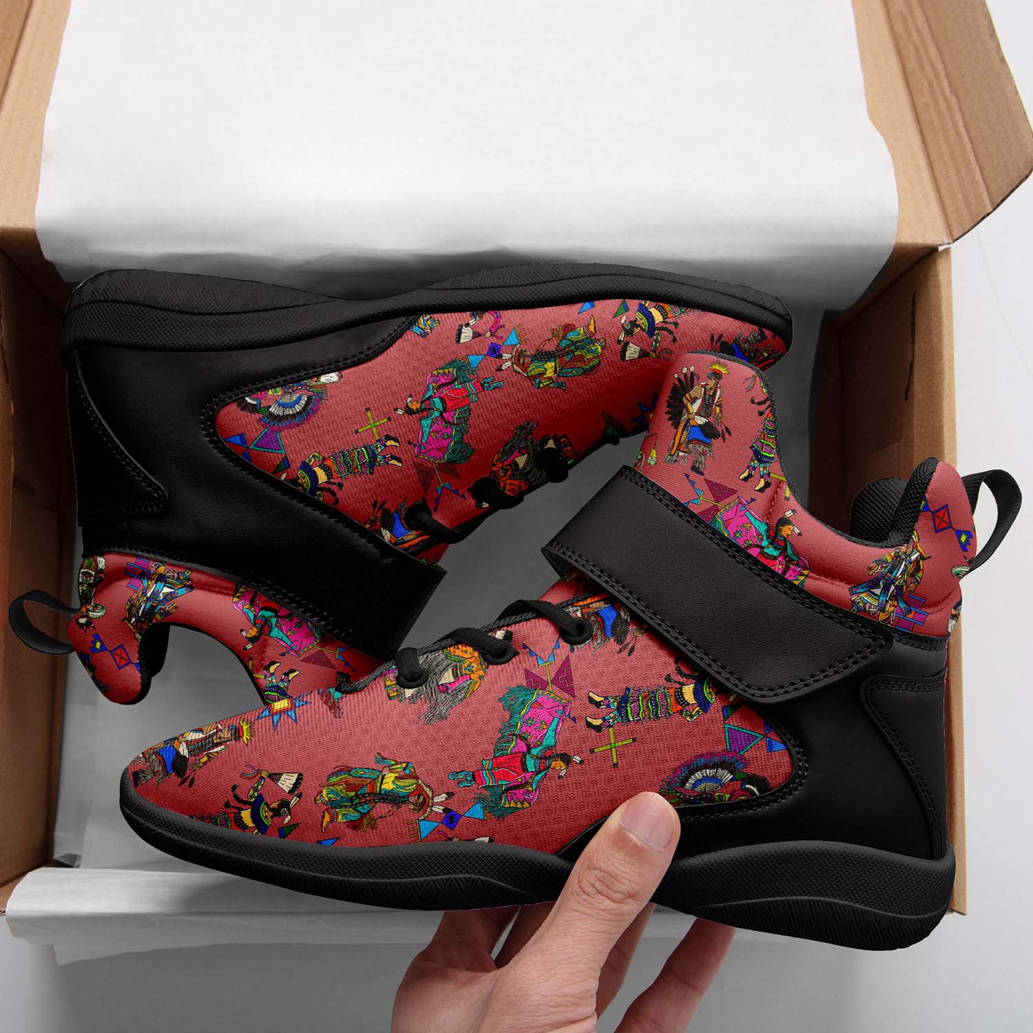 Grand Entry Dancers Terra Cotta Ipottaa Basketball / Sport High Top Shoes - Black Sole