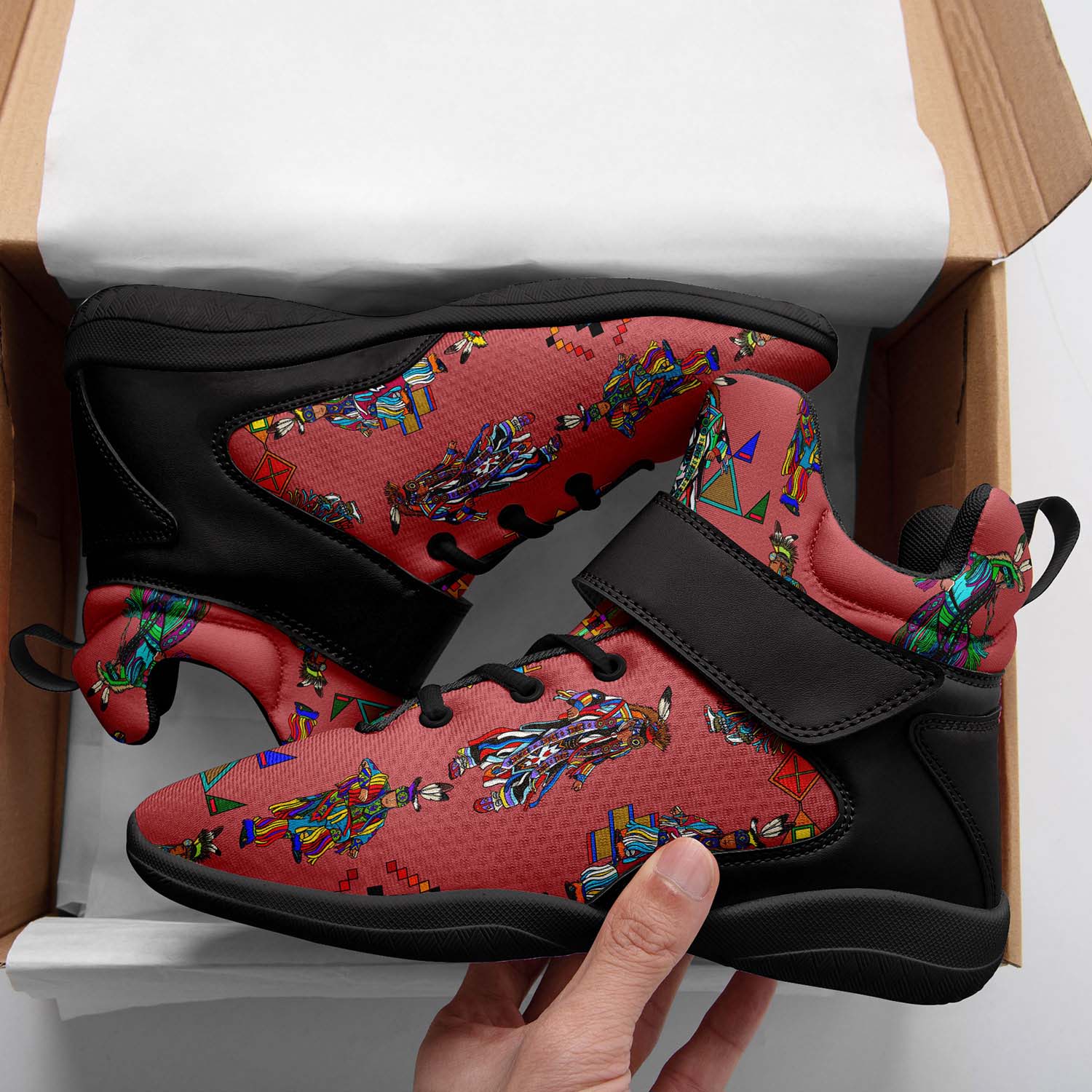 Men's Grass Dancers Terra Cotta Ipottaa Basketball / Sport High Top Shoes - Black Sole