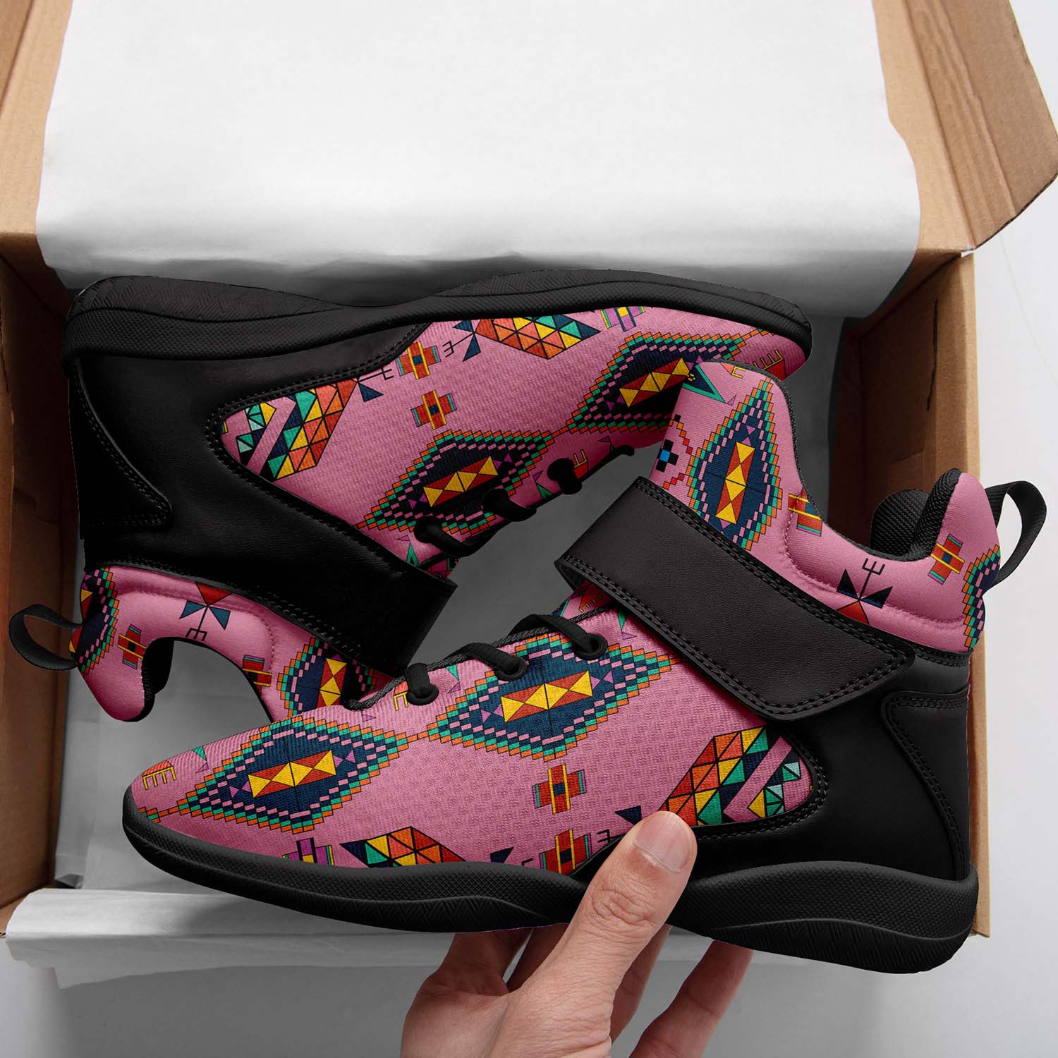 Travois Tipi Dusky Sunset Ipottaa Basketball / Sport High Top Shoes - Black Sole