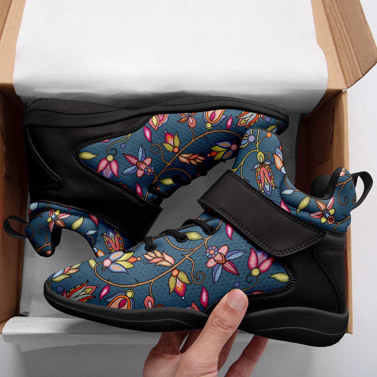 Buffalo Bloom Rainstorm Ipottaa Basketball / Sport High Top Shoes - Black Sole