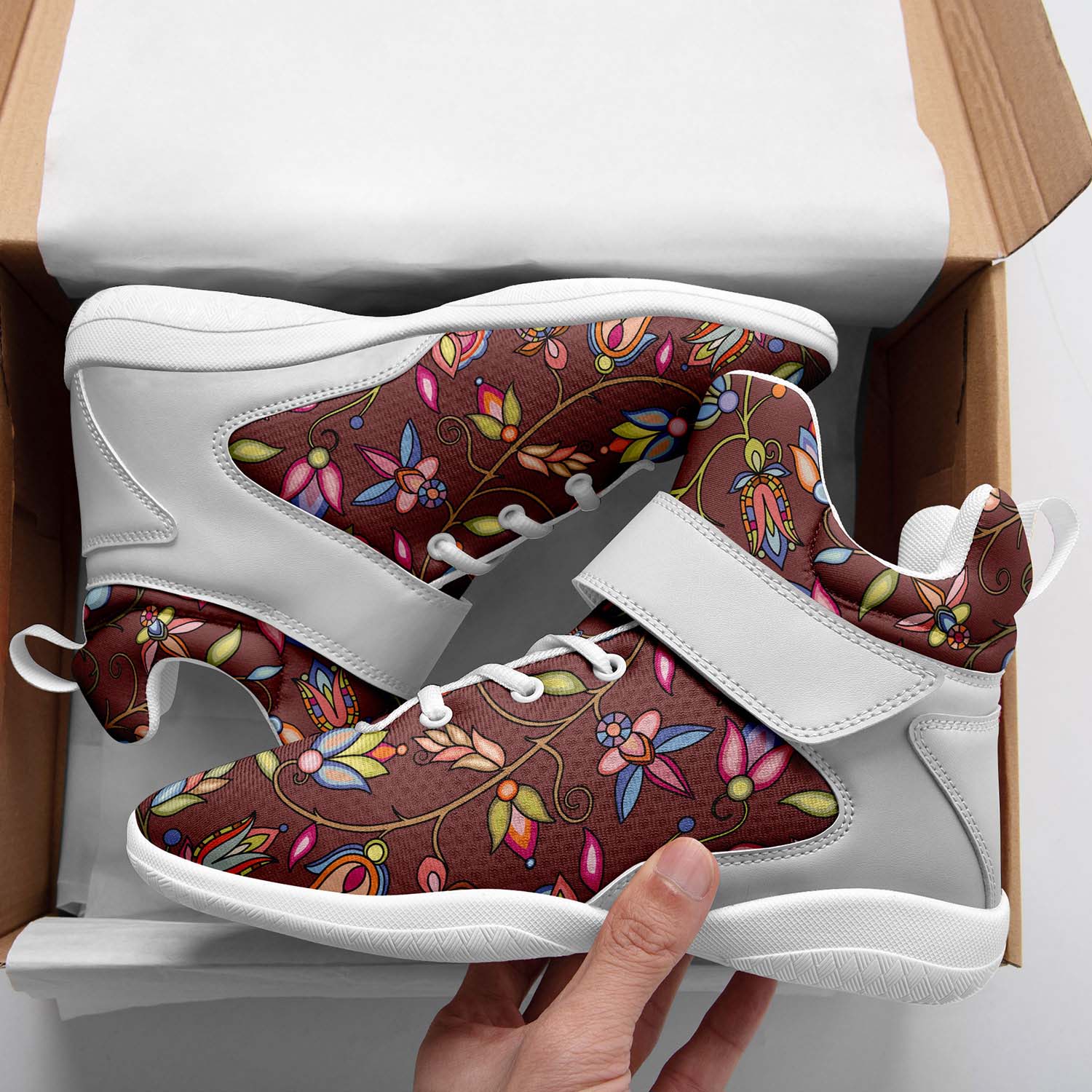 Buffalo Bloom Clay Ipottaa Basketball / Sport High Top Shoes - White Sole