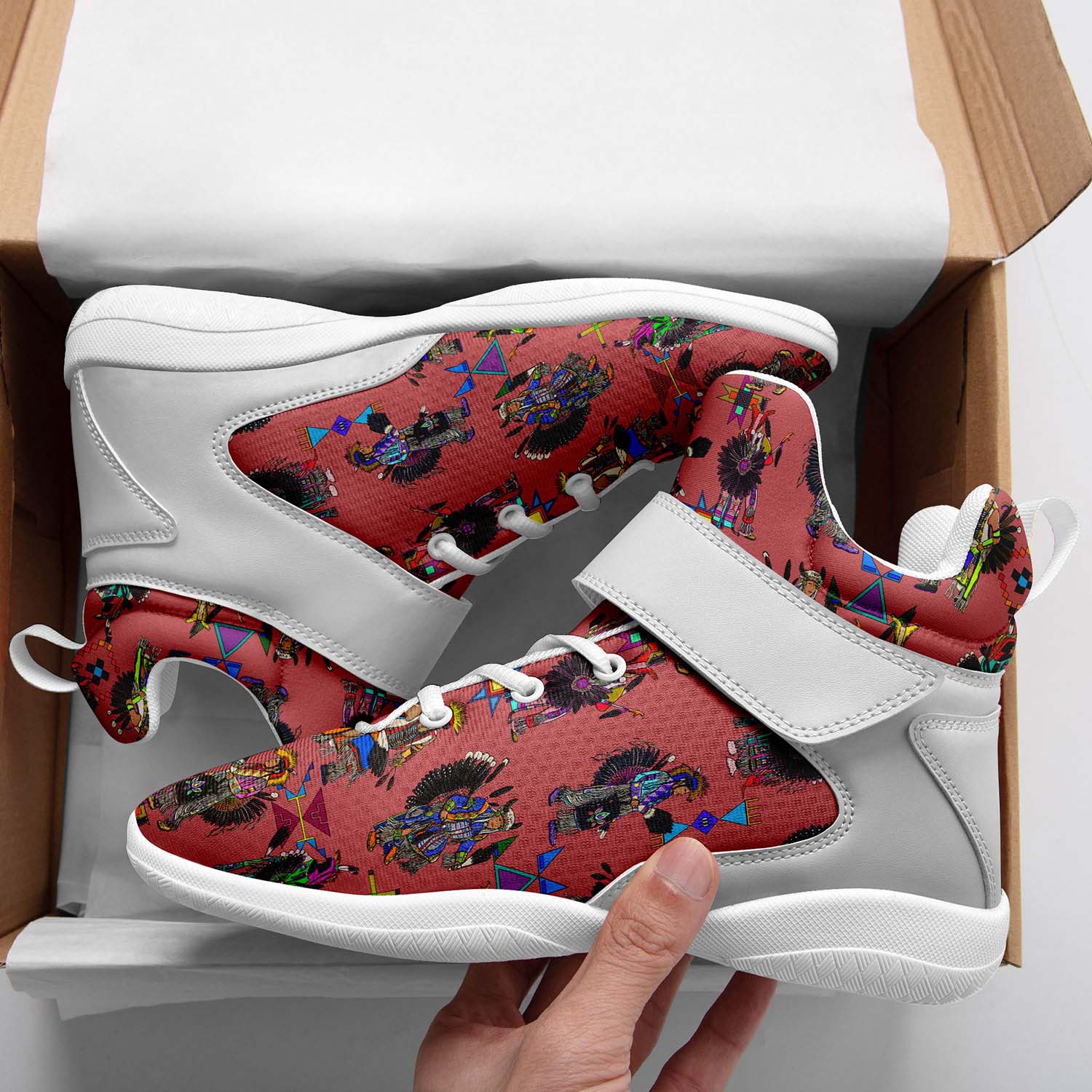 Men's Tradish Dancers Terra Cotta Ipottaa Basketball / Sport High Top Shoes - White Sole