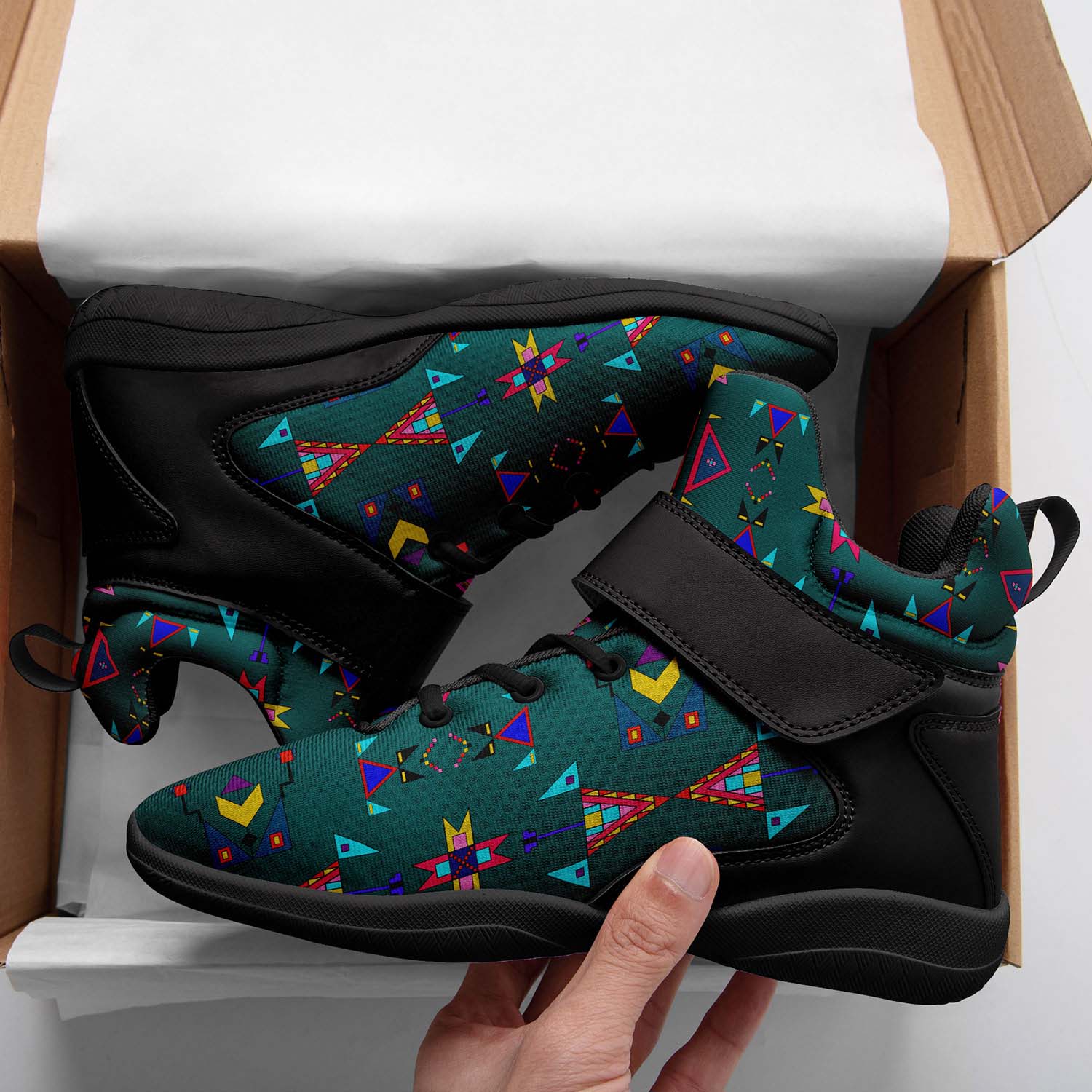 Enemy Territory Teal Ipottaa Basketball / Sport High Top Shoes - Black Sole