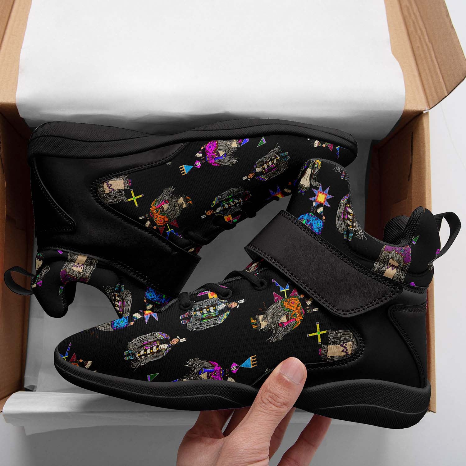 Women's Tradish Dancers Black Ipottaa Basketball / Sport High Top Shoes - Black Sole