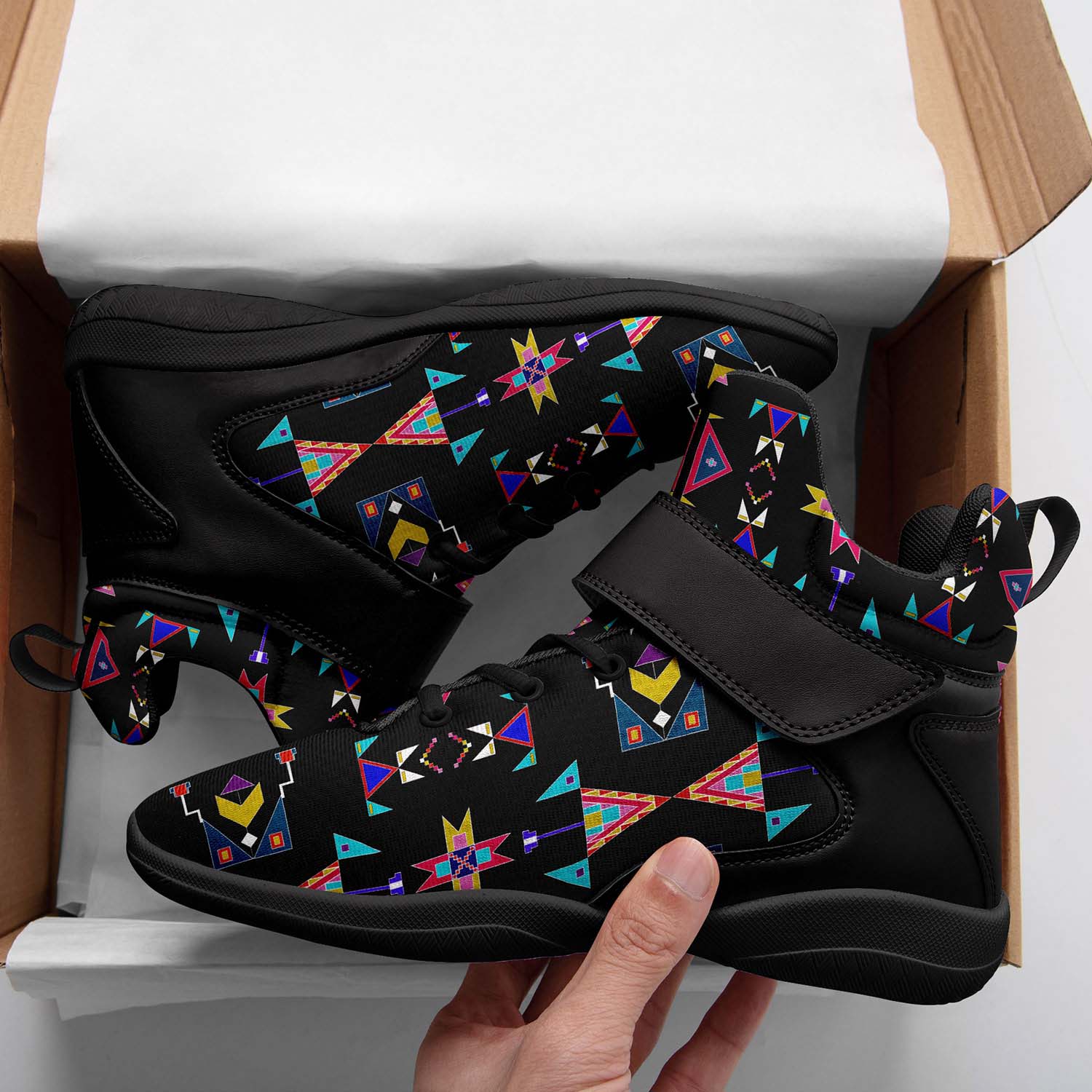 Enemy Territory Black Ipottaa Basketball / Sport High Top Shoes - Black Sole
