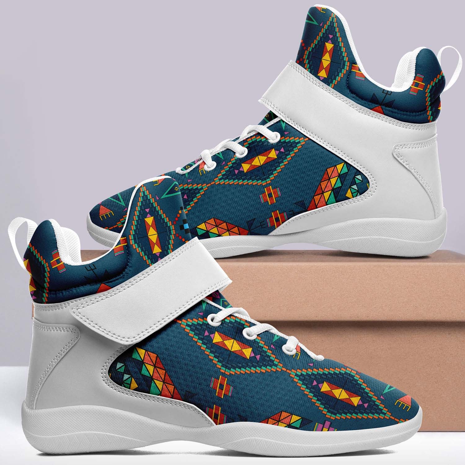 Travois Tipi Deep Lake Ipottaa Basketball / Sport High Top Shoes - White Sole