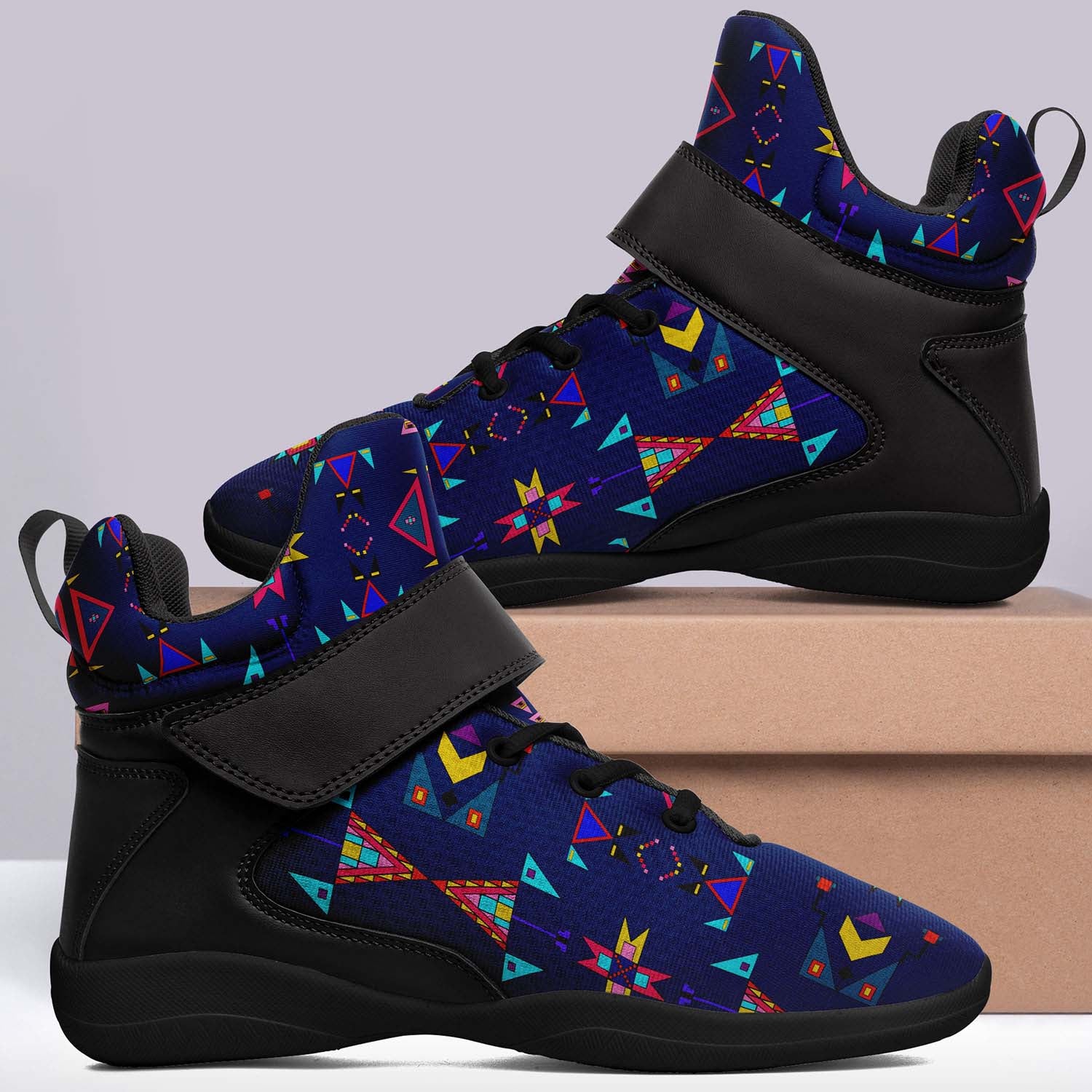 Enemy Territory Dark Navy Ipottaa Basketball / Sport High Top Shoes - Black Sole
