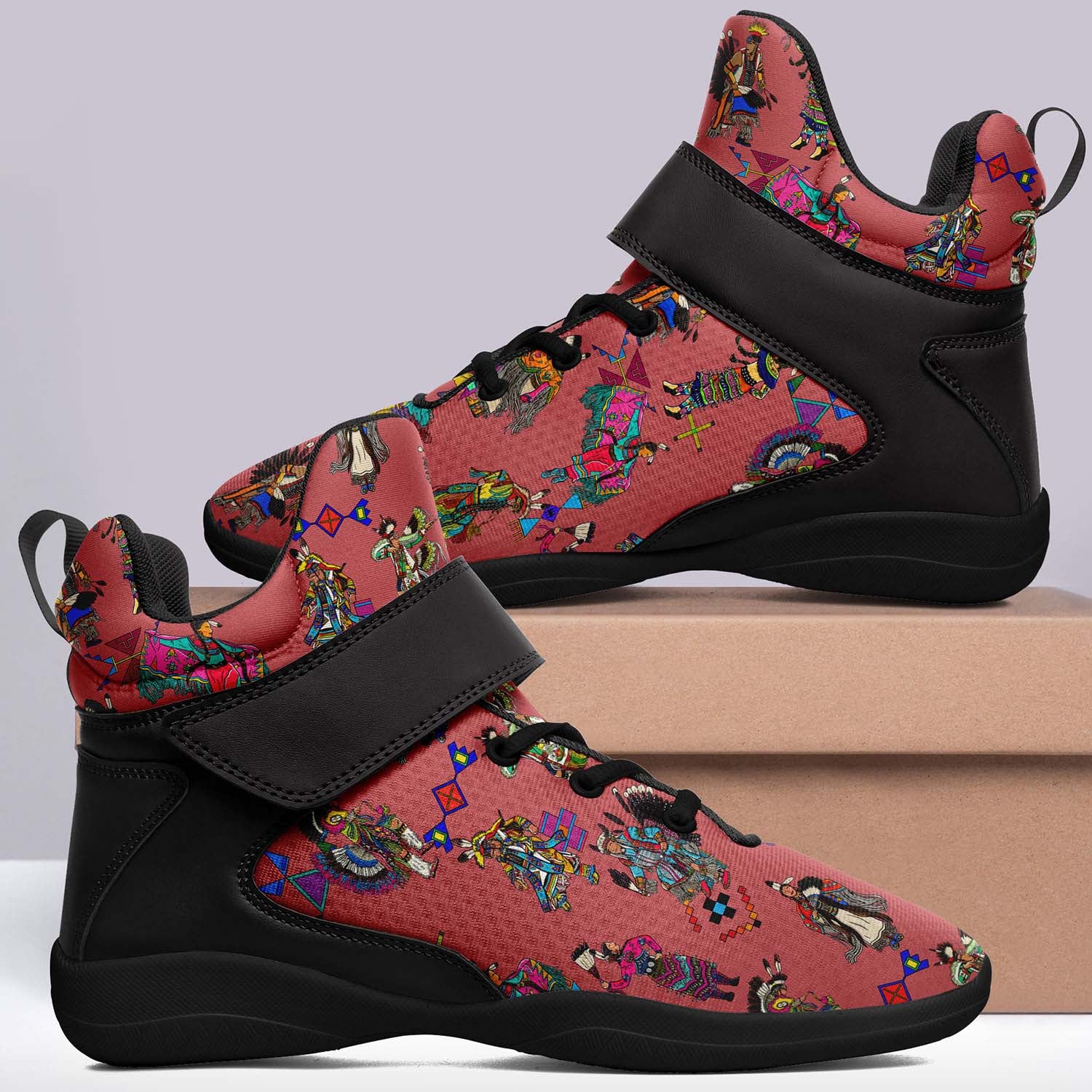 Grand Entry Dancers Terra Cotta Ipottaa Basketball / Sport High Top Shoes - Black Sole