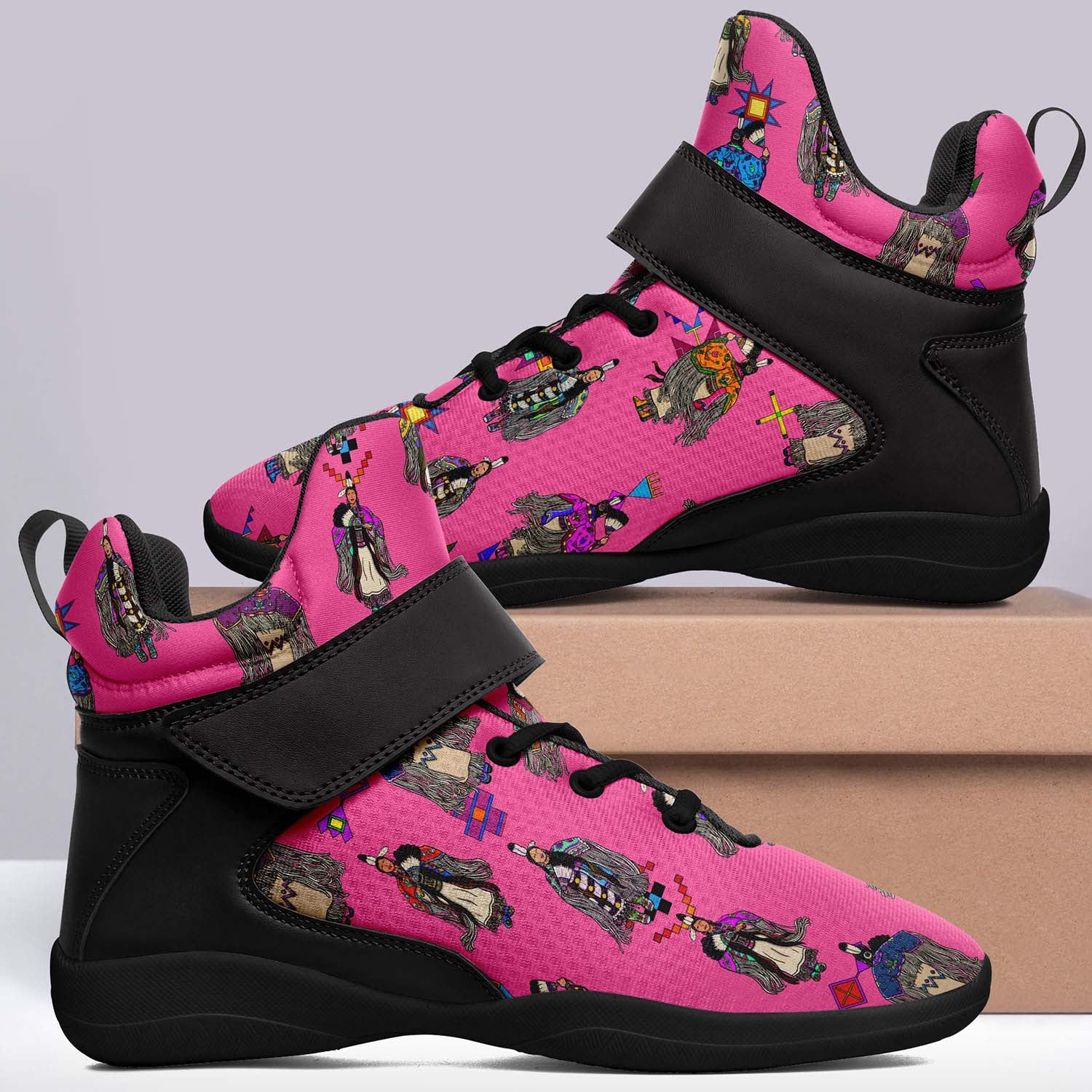 Women's Tradish Dancers Pink Ipottaa Basketball / Sport High Top Shoes - Black Sole