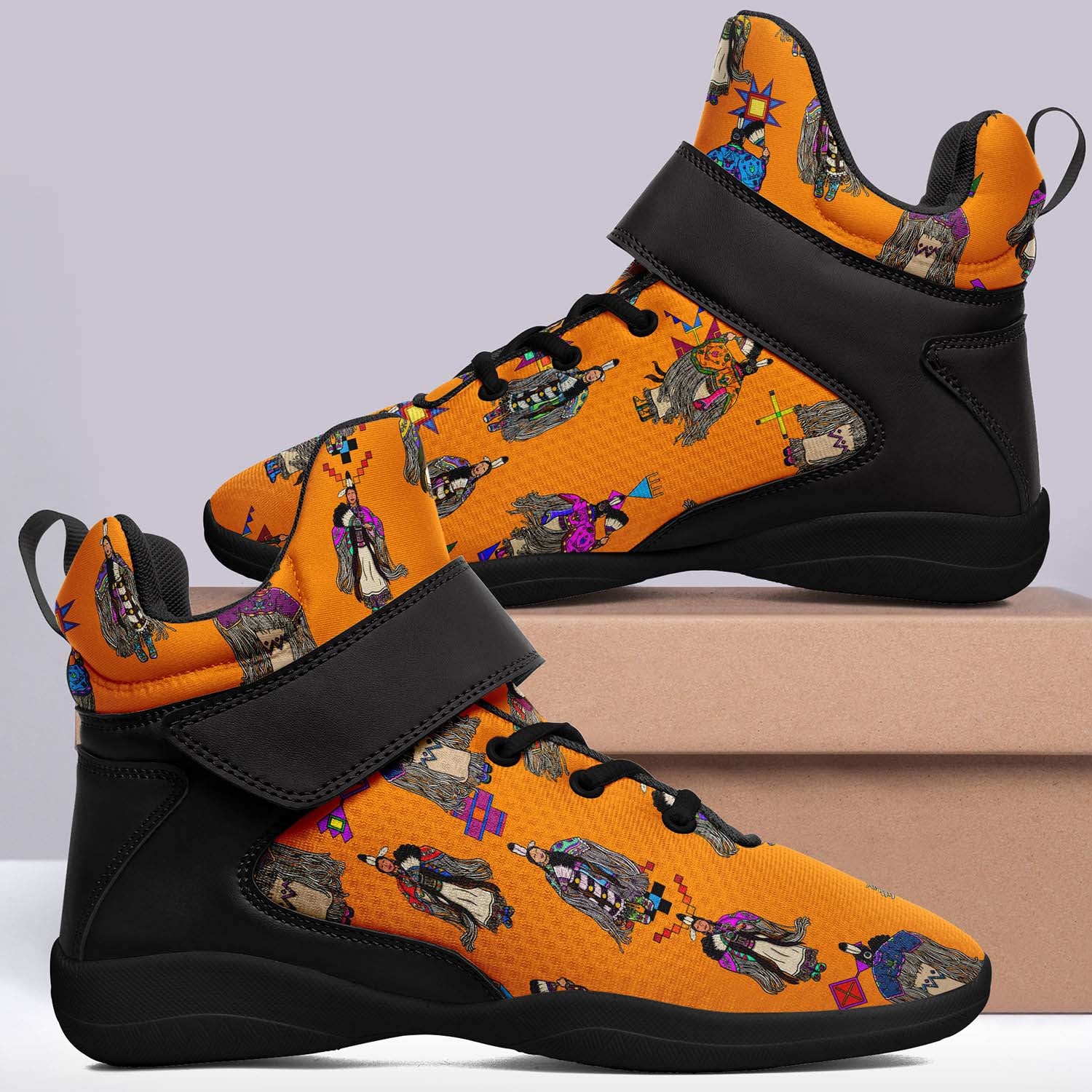 Women's Tradish Dancers Orange Ipottaa Basketball / Sport High Top Shoes - Black Sole