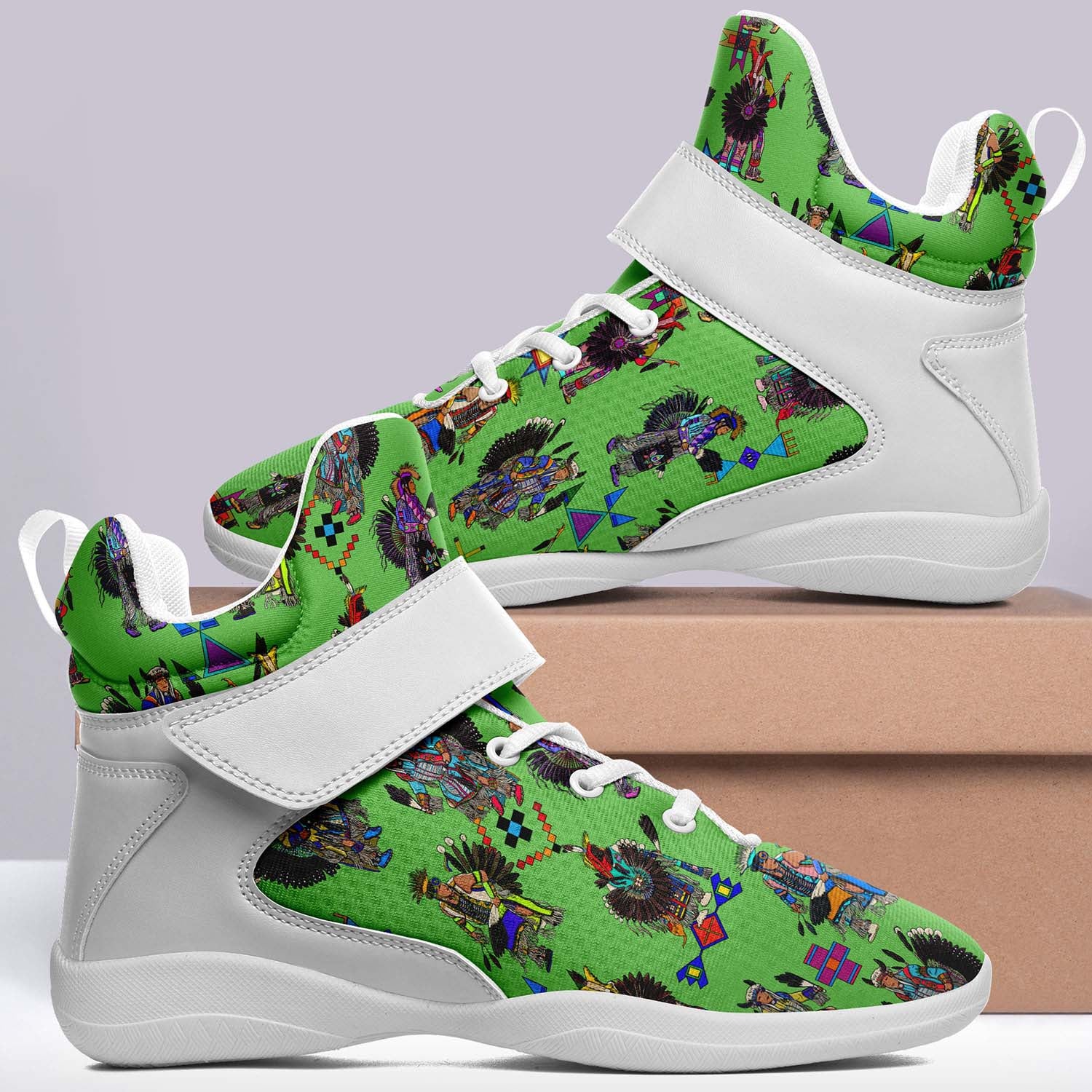 Men's Tradish Dancers Green Ipottaa Basketball / Sport High Top Shoes - White Sole