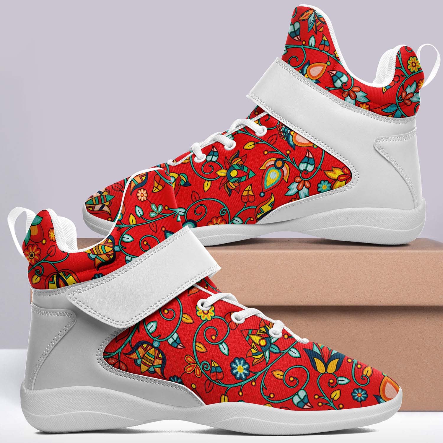 Thorny Path Red Ipottaa Basketball / Sport High Top Shoes - White Sole