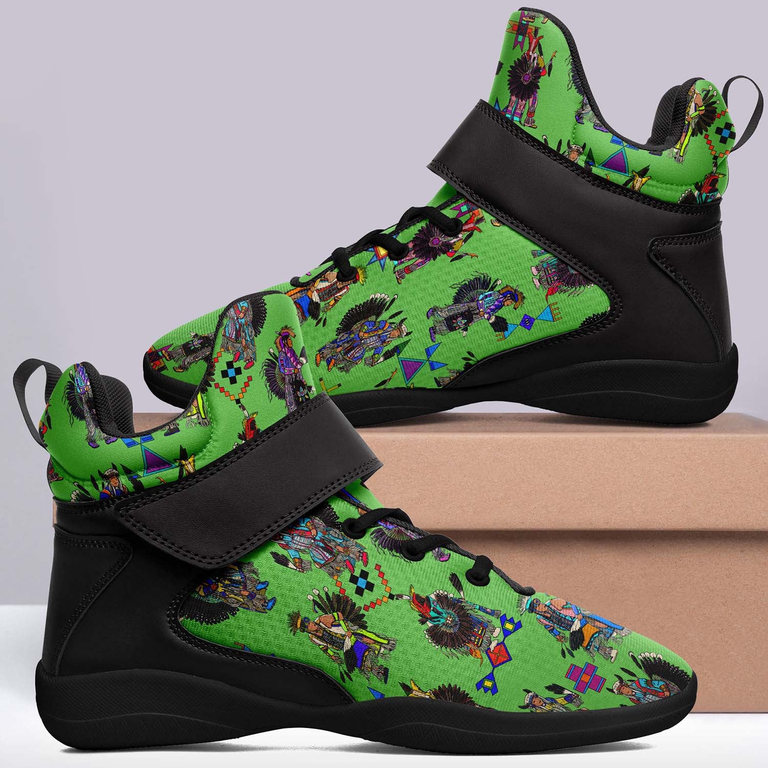 Men's Tradish Dancers Green Ipottaa Basketball / Sport High Top Shoes - Black Sole