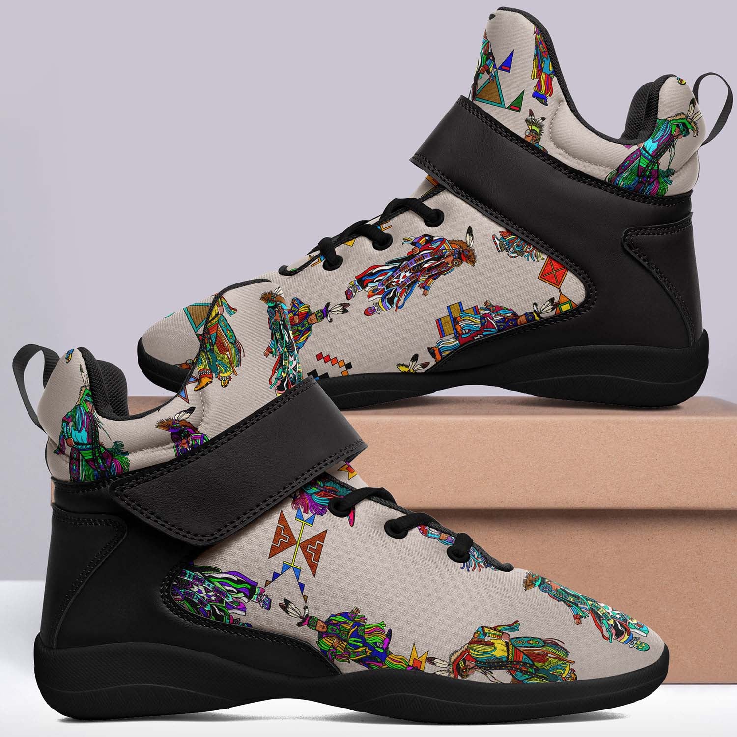 Men's Grass Dancers Muslin Ipottaa Basketball / Sport High Top Shoes - Black Sole