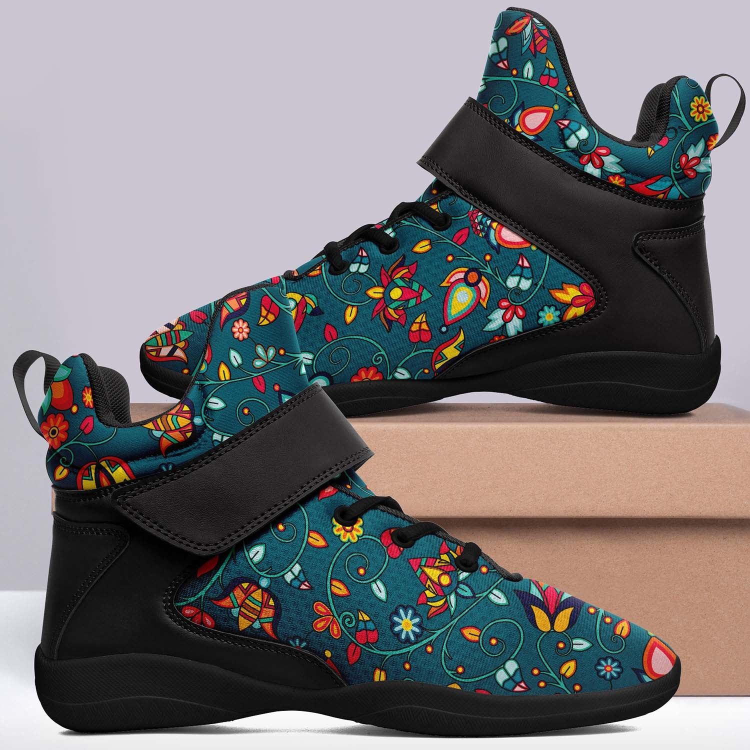 Thorny Path Teal Ipottaa Basketball / Sport High Top Shoes - Black Sole