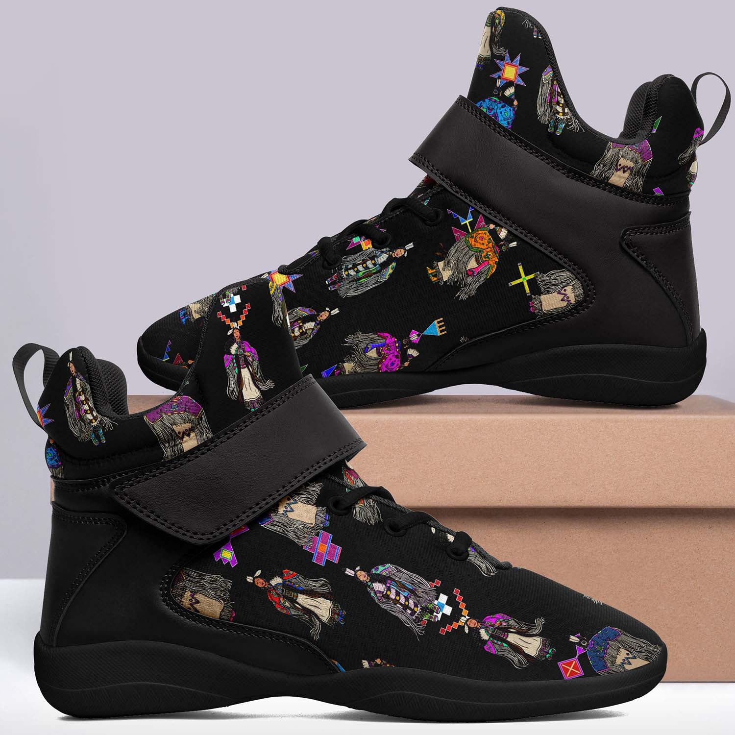 Women's Tradish Dancers Black Ipottaa Basketball / Sport High Top Shoes - Black Sole
