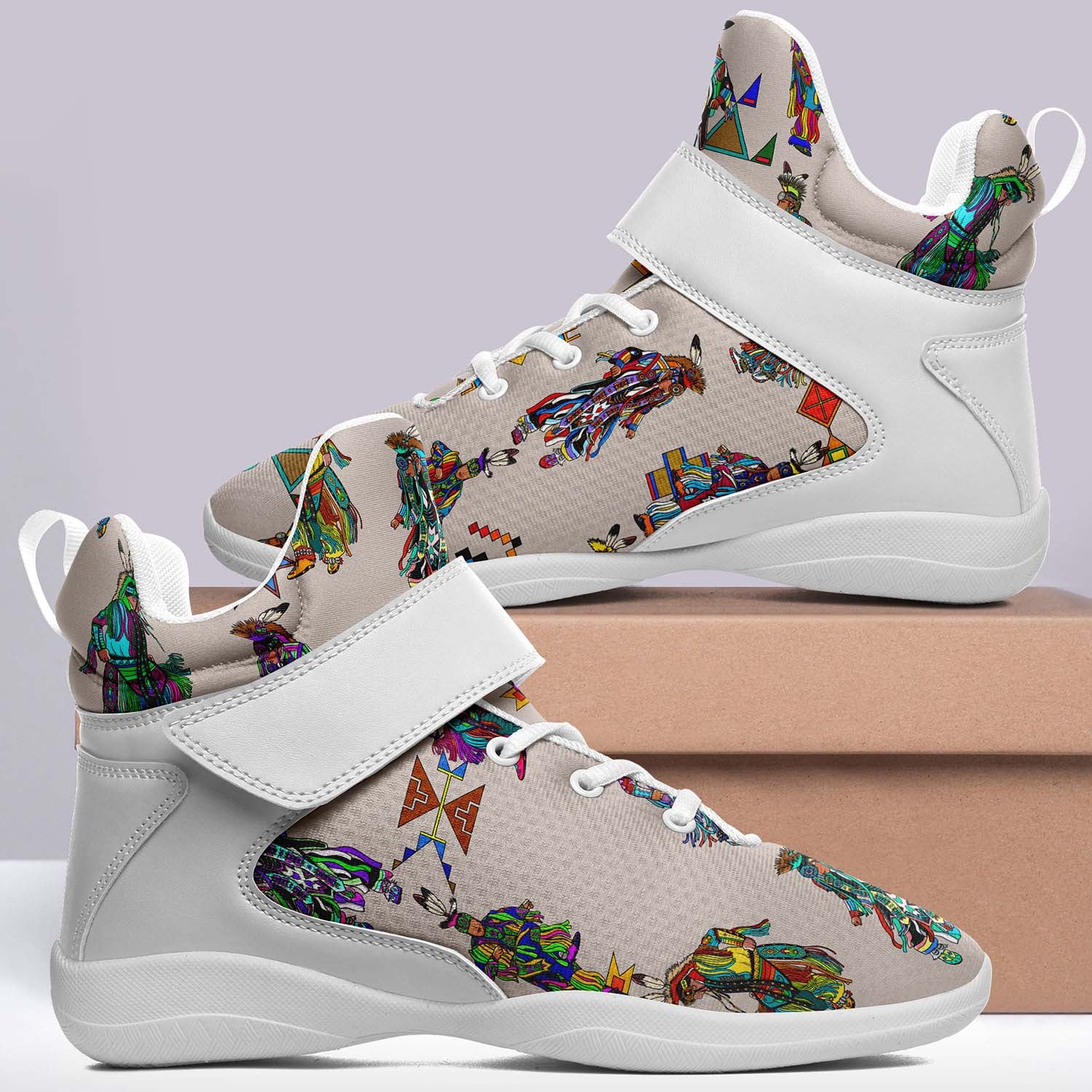 Men's Grass Dancers Muslin Ipottaa Basketball / Sport High Top Shoes - White Sole