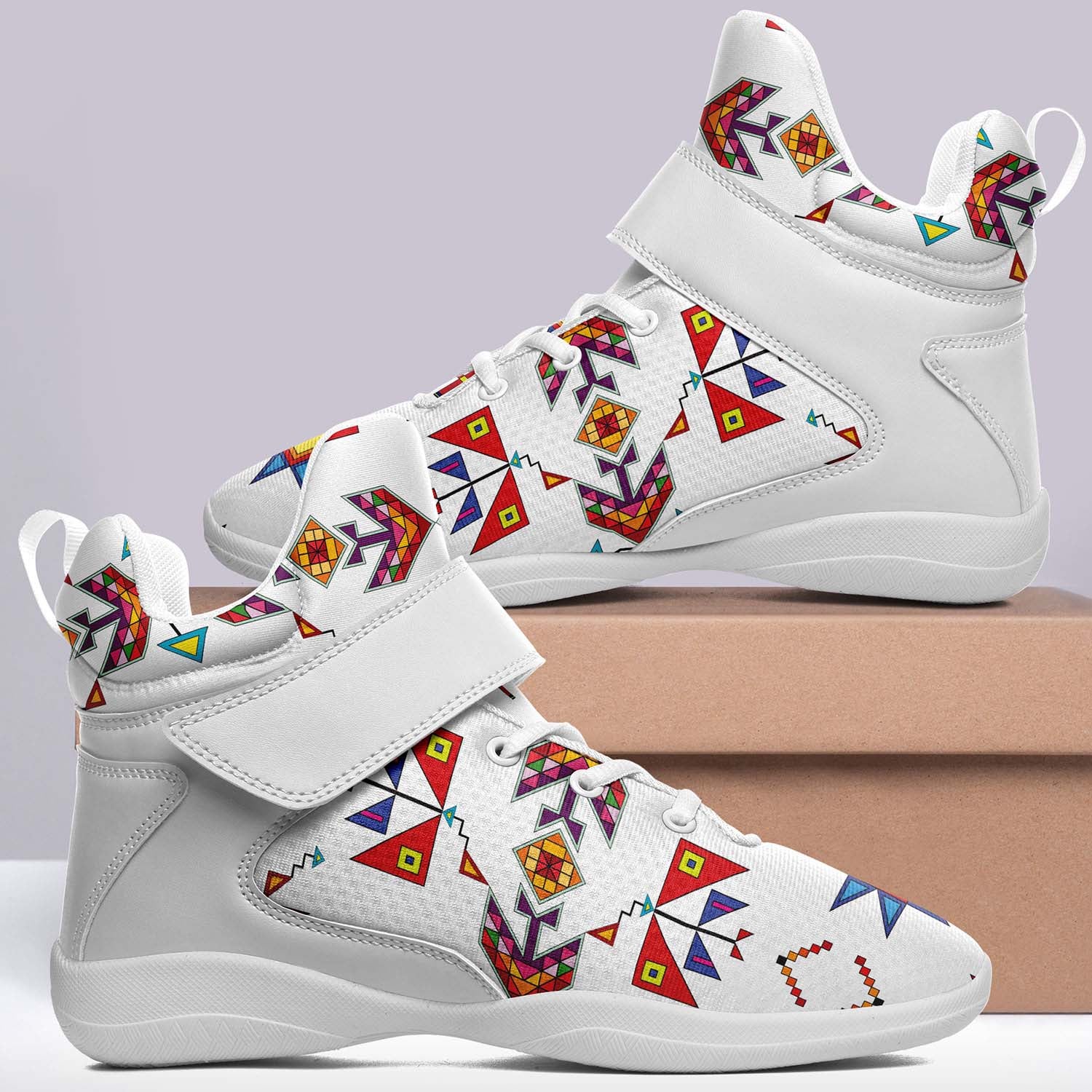 Scattered Generations White Ipottaa Basketball / Sport High Top Shoes - White Sole