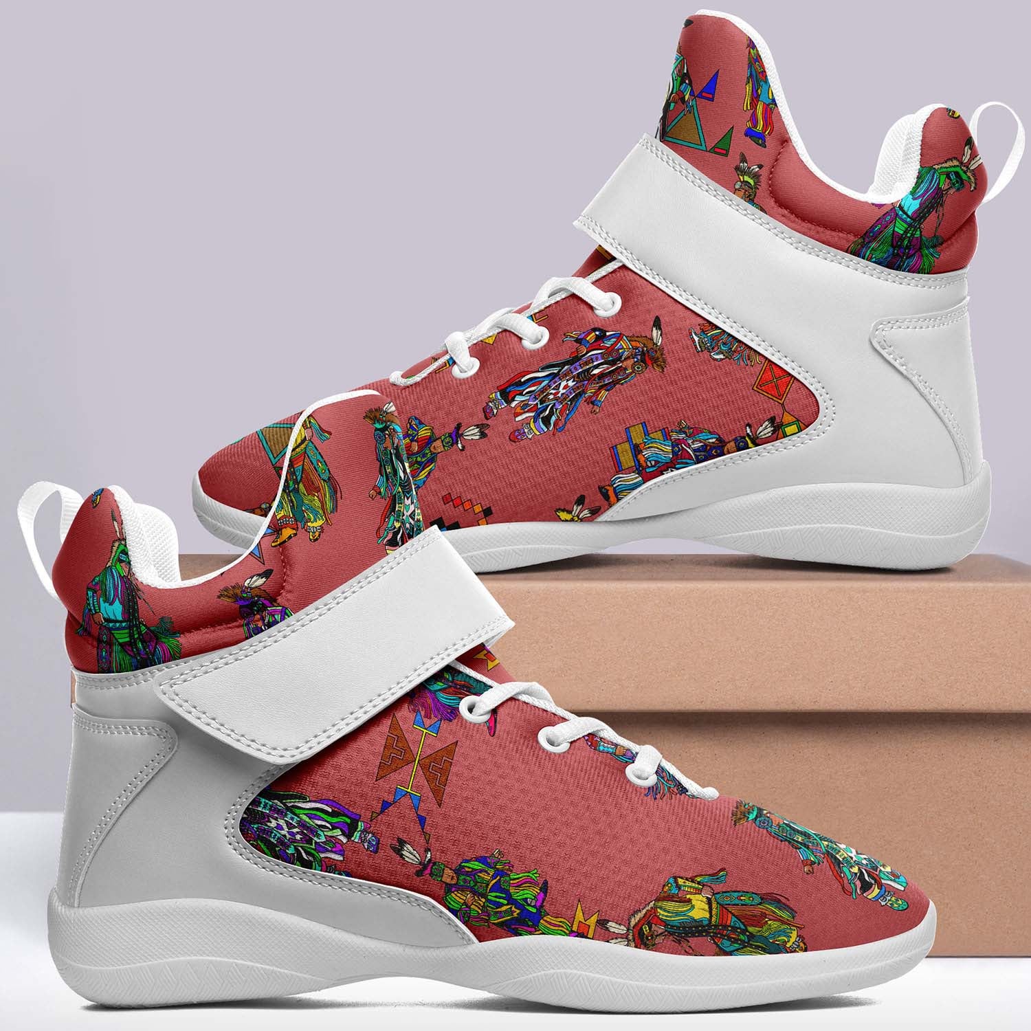 Men's Grass Dancers Terra Cotta Ipottaa Basketball / Sport High Top Shoes - White Sole