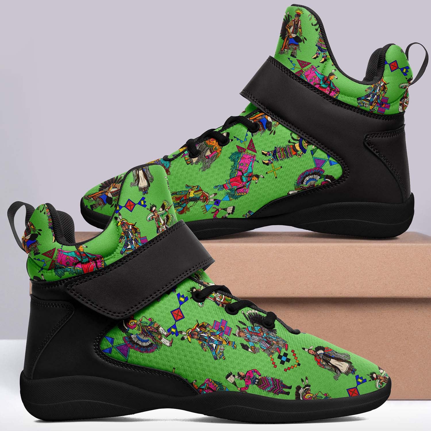 Grand Entry Dancers Grass Ipottaa Basketball / Sport High Top Shoes - Black Sole