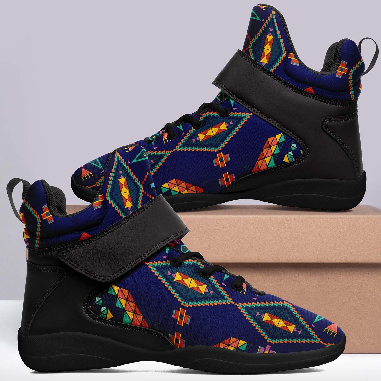 Travois Tipi Blue Ipottaa Basketball / Sport High Top Shoes - Black Sole
