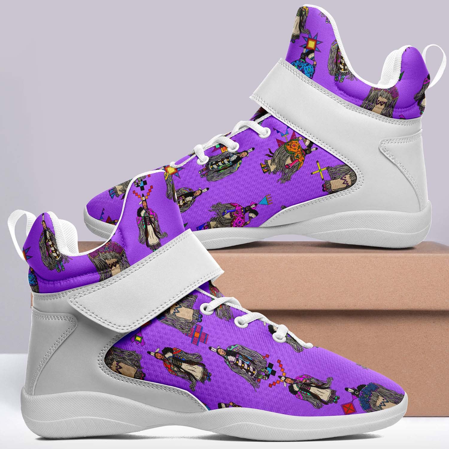 Women's Tradish Dancers Purple Ipottaa Basketball / Sport High Top Shoes - White Sole