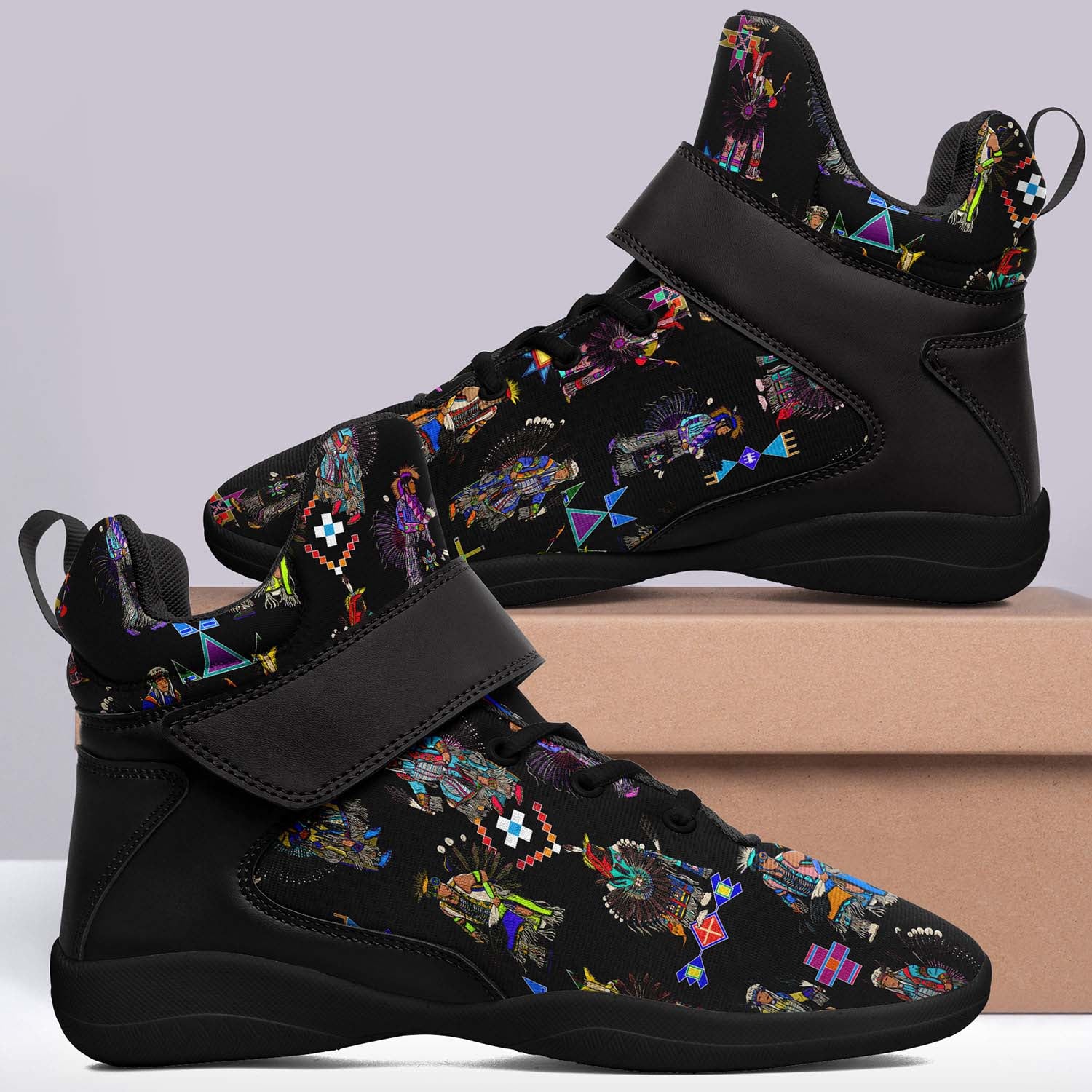 Men's Tradish Dancers Black Ipottaa Basketball / Sport High Top Shoes - Black Sole