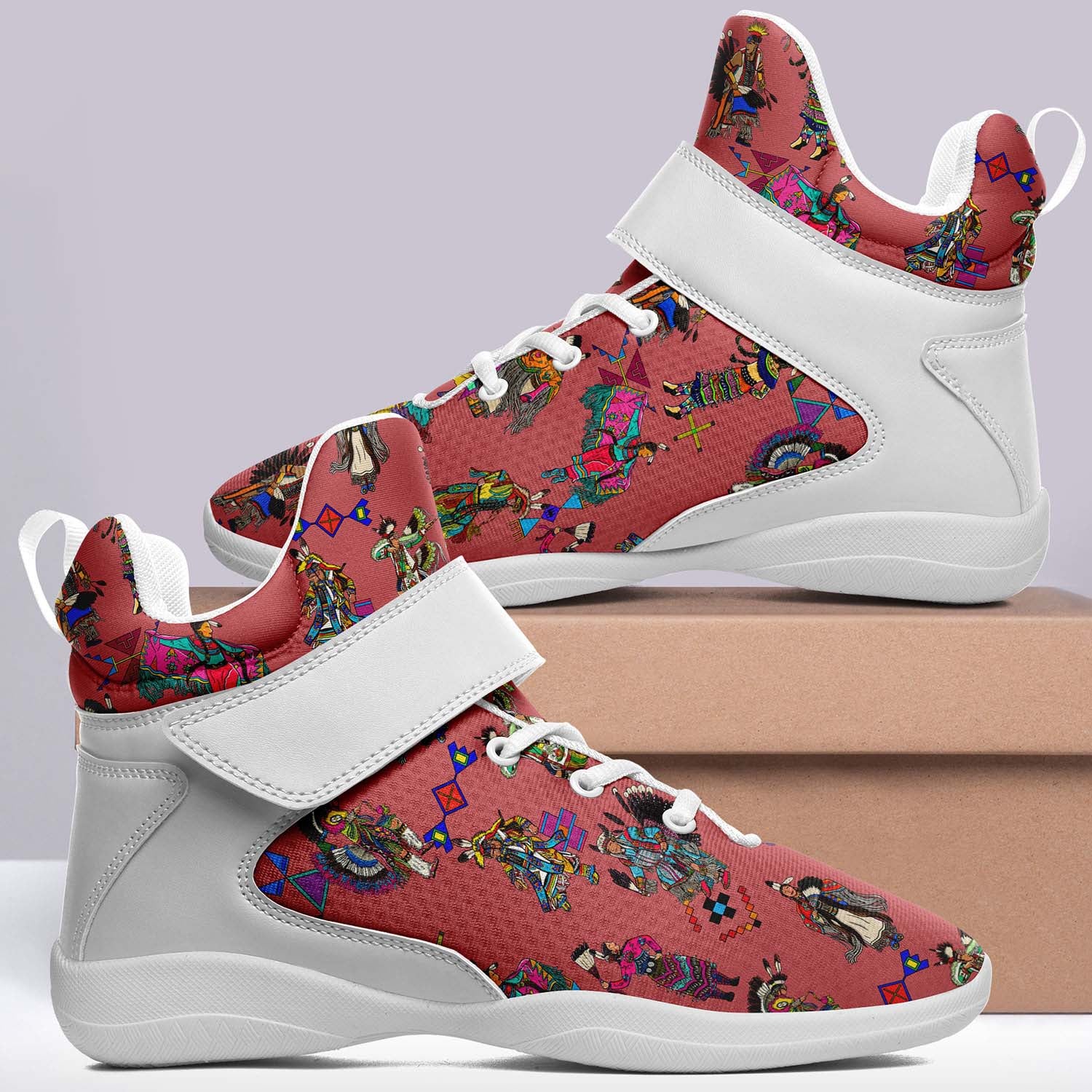 Grand Entry Dancers Terra Cotta Ipottaa Basketball / Sport High Top Shoes - White Sole