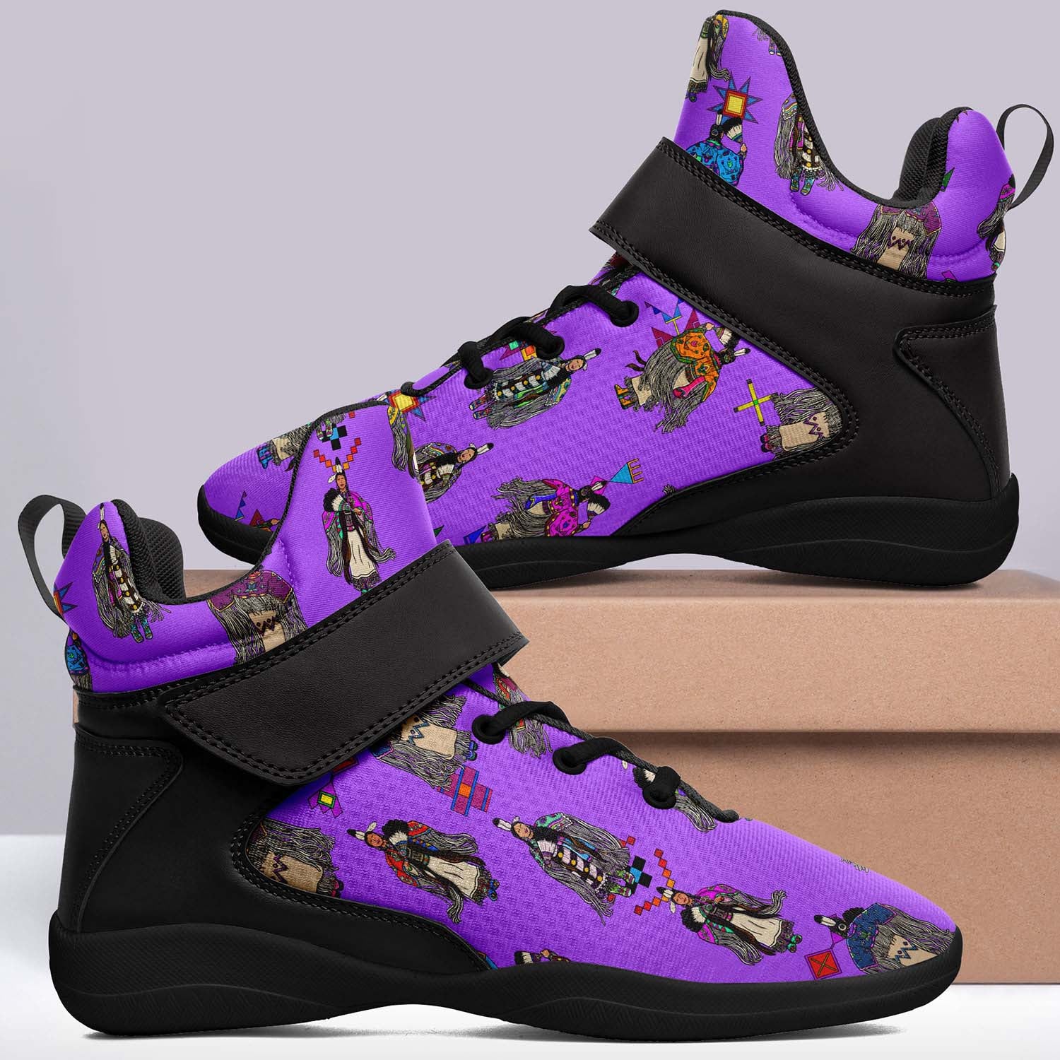 Women's Tradish Dancers Purple Ipottaa Basketball / Sport High Top Shoes - Black Sole
