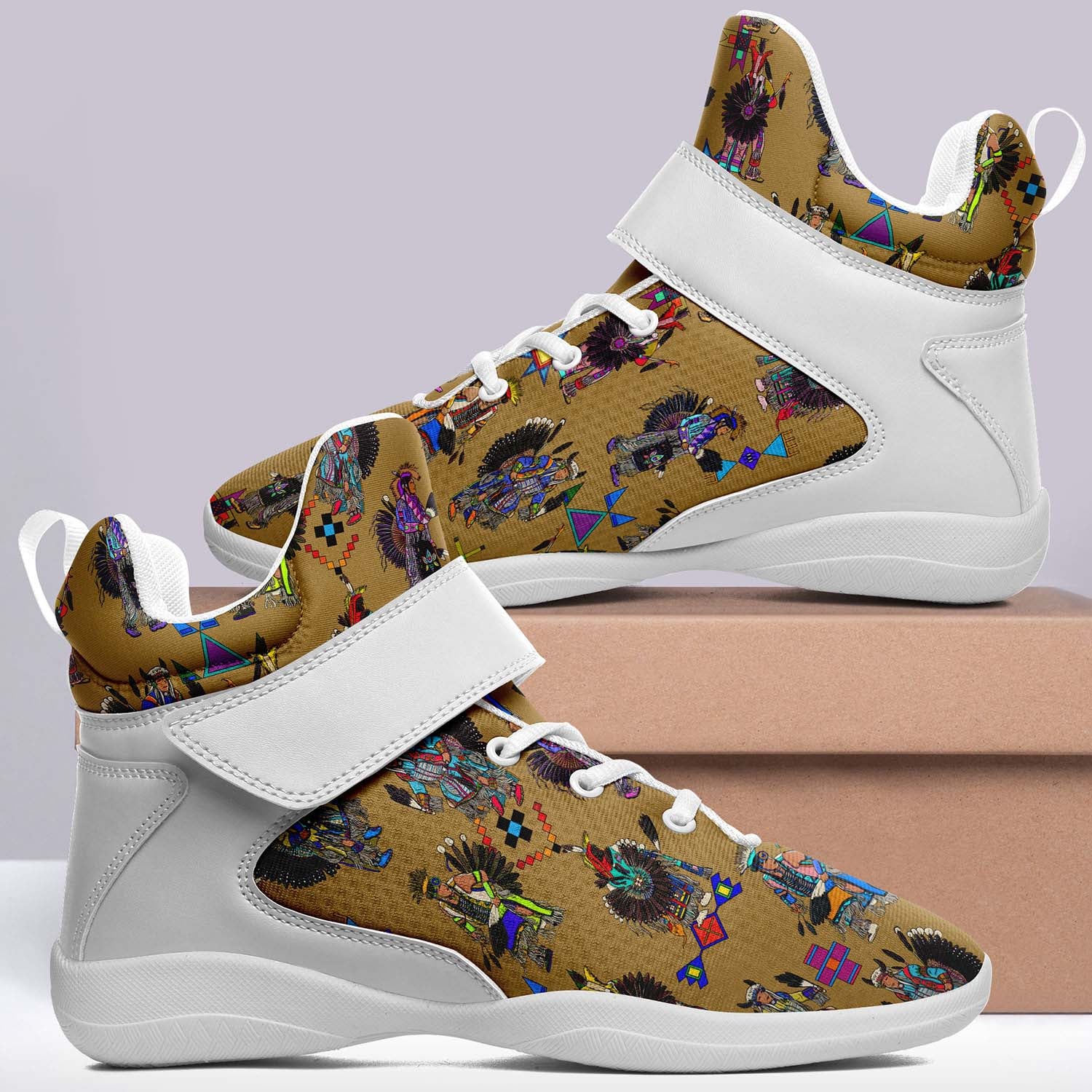 Men's Tradish Dancers Earth Ipottaa Basketball / Sport High Top Shoes - White Sole