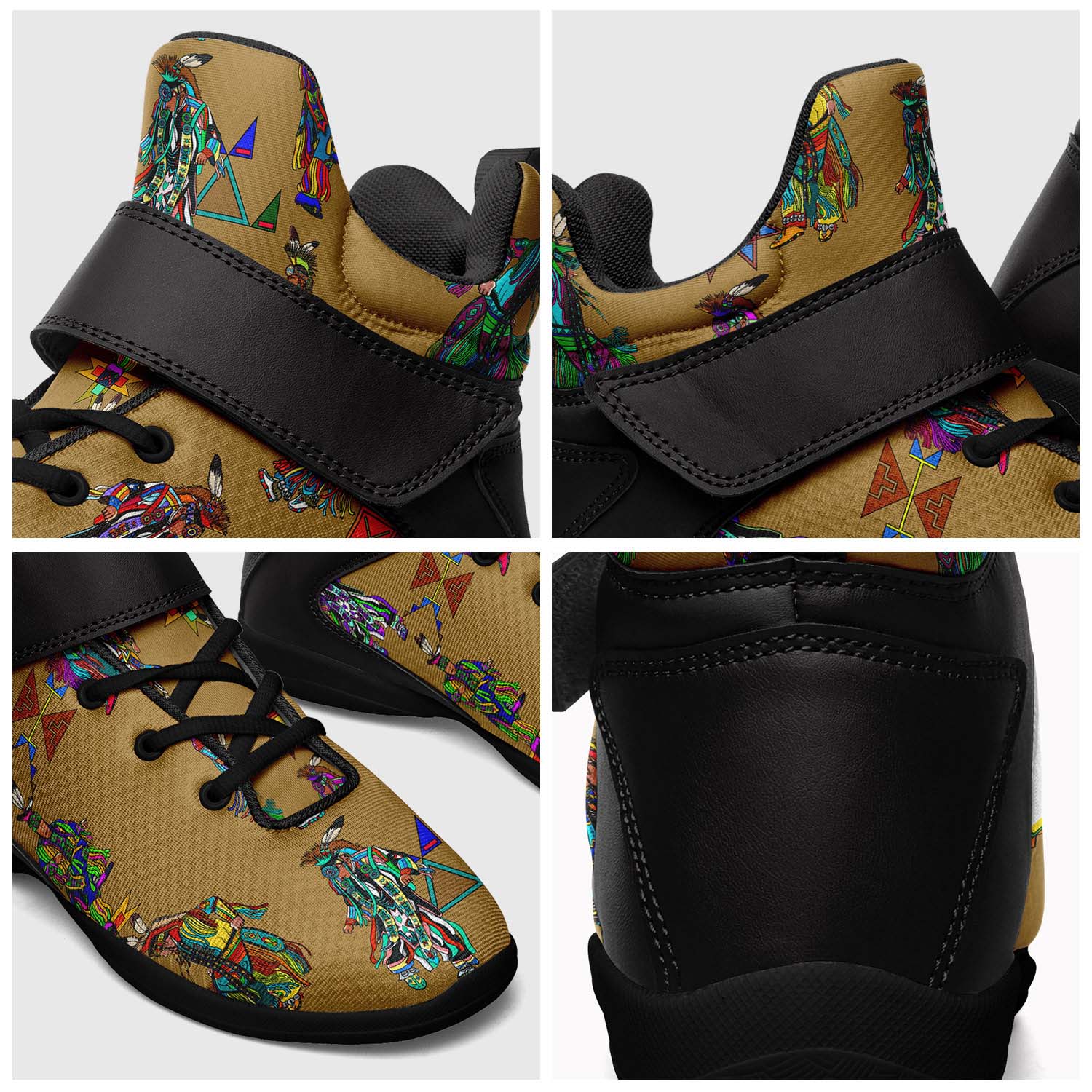 Men's Grass Dancers Earth Ipottaa Basketball / Sport High Top Shoes - Black Sole