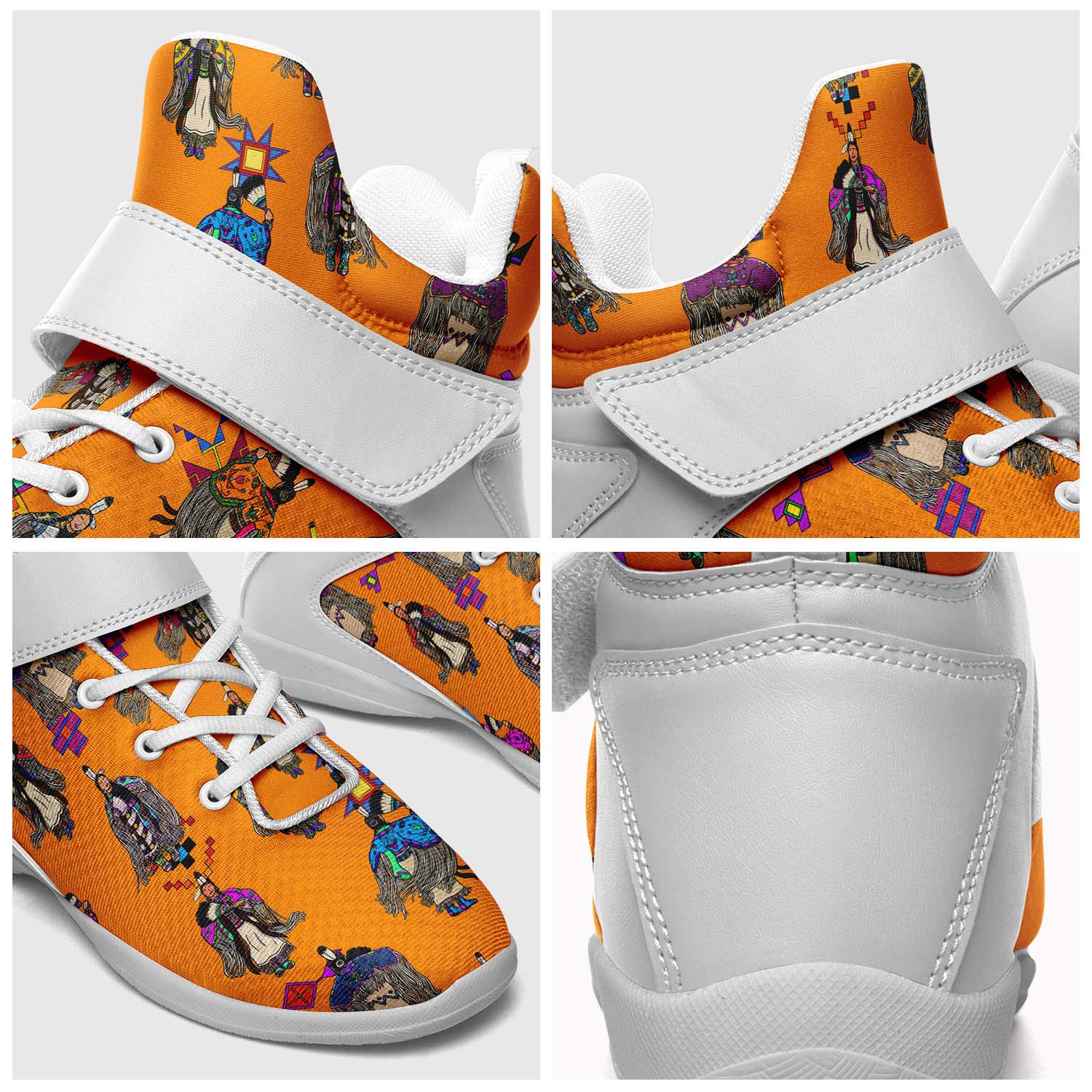 Women's Tradish Dancers Orange Ipottaa Basketball / Sport High Top Shoes - White Sole