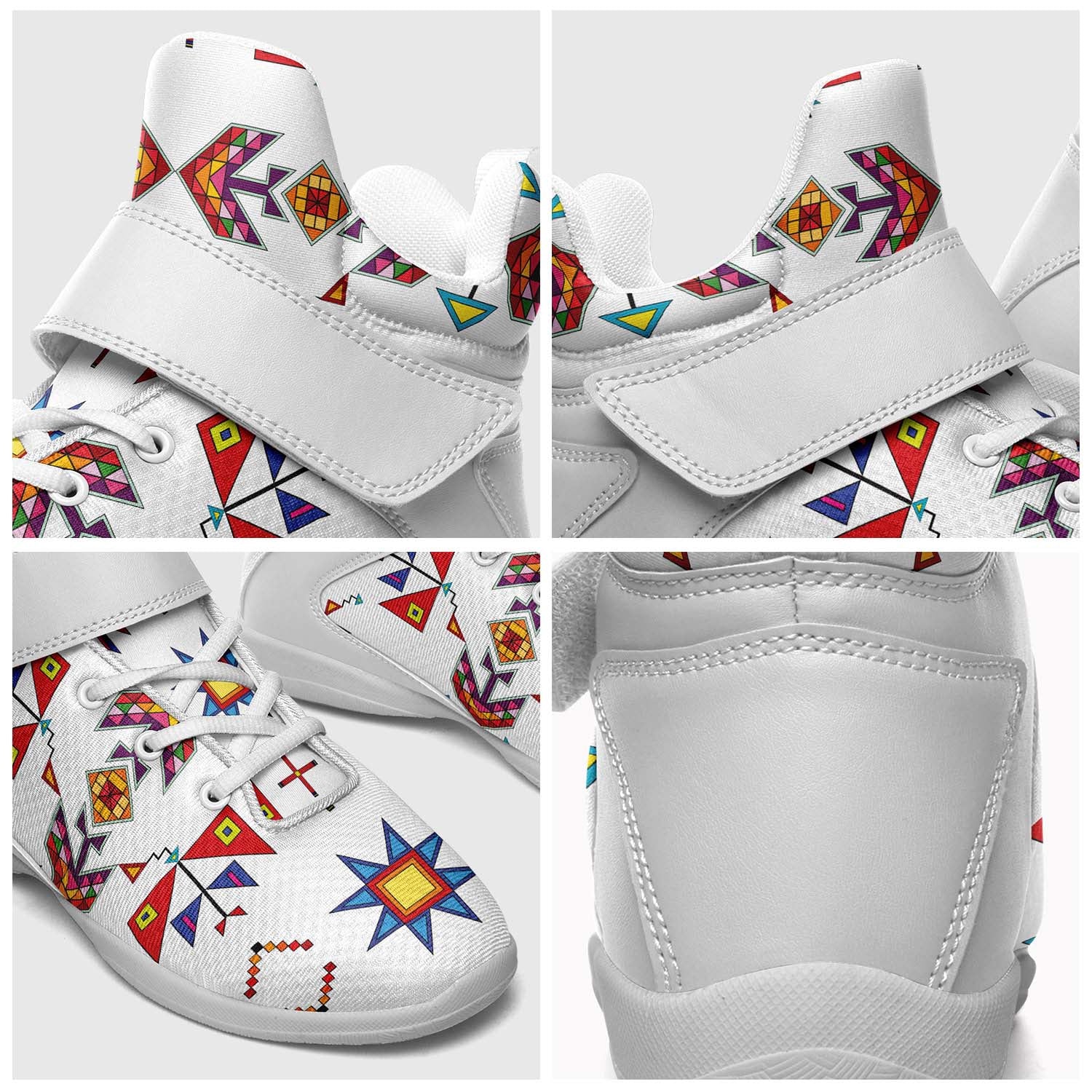 Scattered Generations White Ipottaa Basketball / Sport High Top Shoes - White Sole