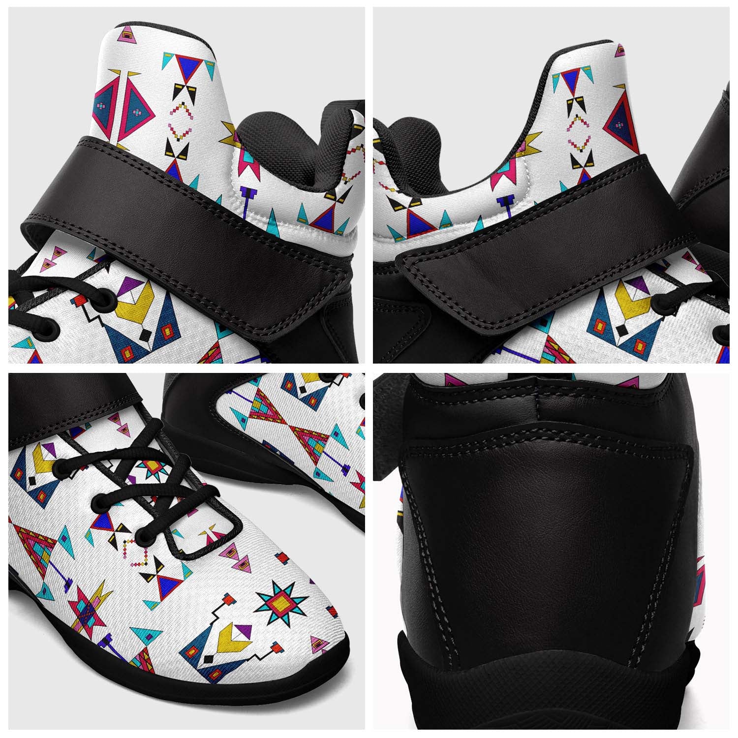 Enemy Territory White Ipottaa Basketball / Sport High Top Shoes - Black Sole