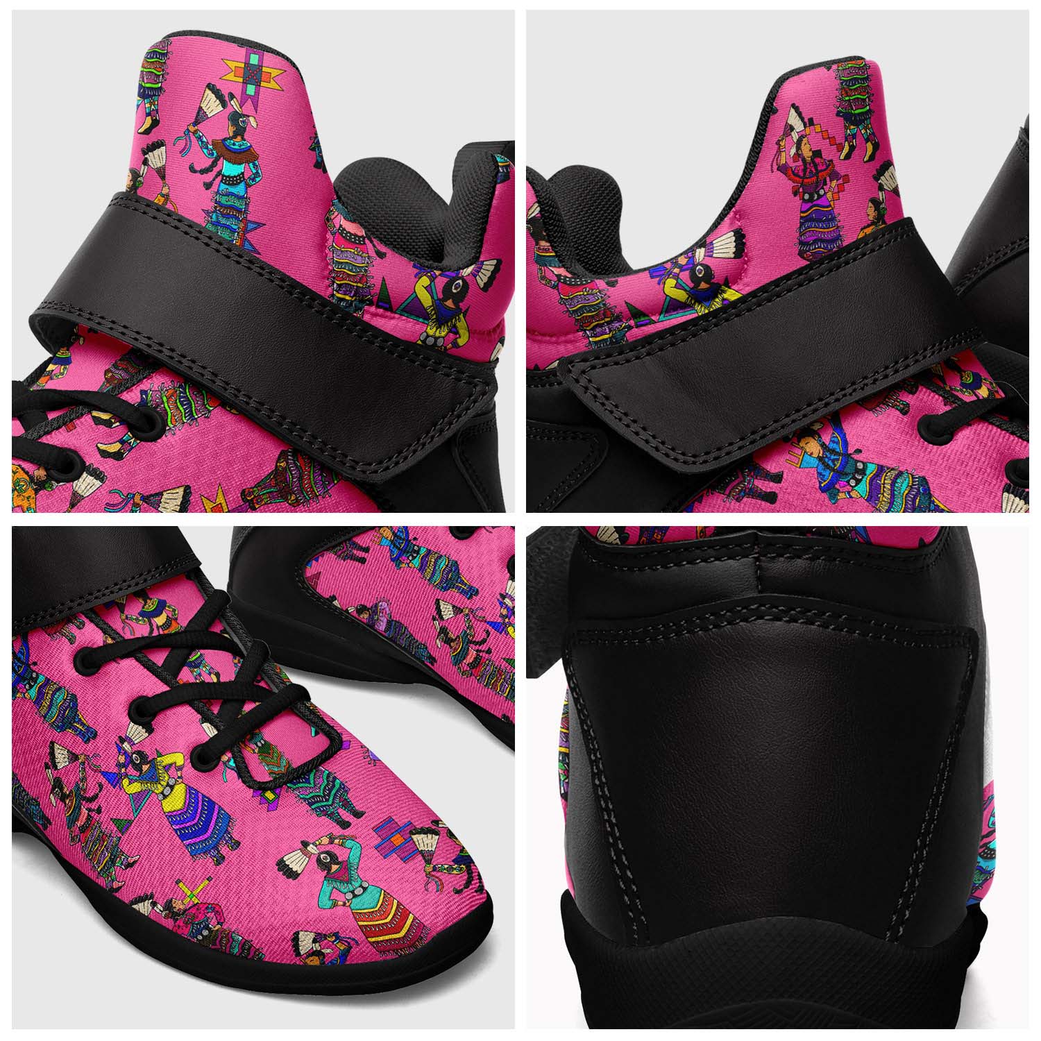 Women's Jingle Dancers Pink Ipottaa Basketball / Sport High Top Shoes - Black Sole