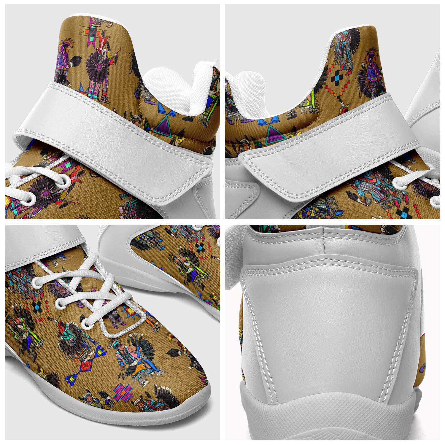Men's Tradish Dancers Earth Ipottaa Basketball / Sport High Top Shoes - White Sole