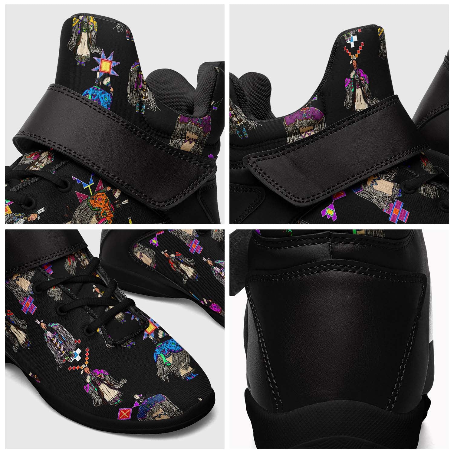 Women's Tradish Dancers Black Ipottaa Basketball / Sport High Top Shoes - Black Sole