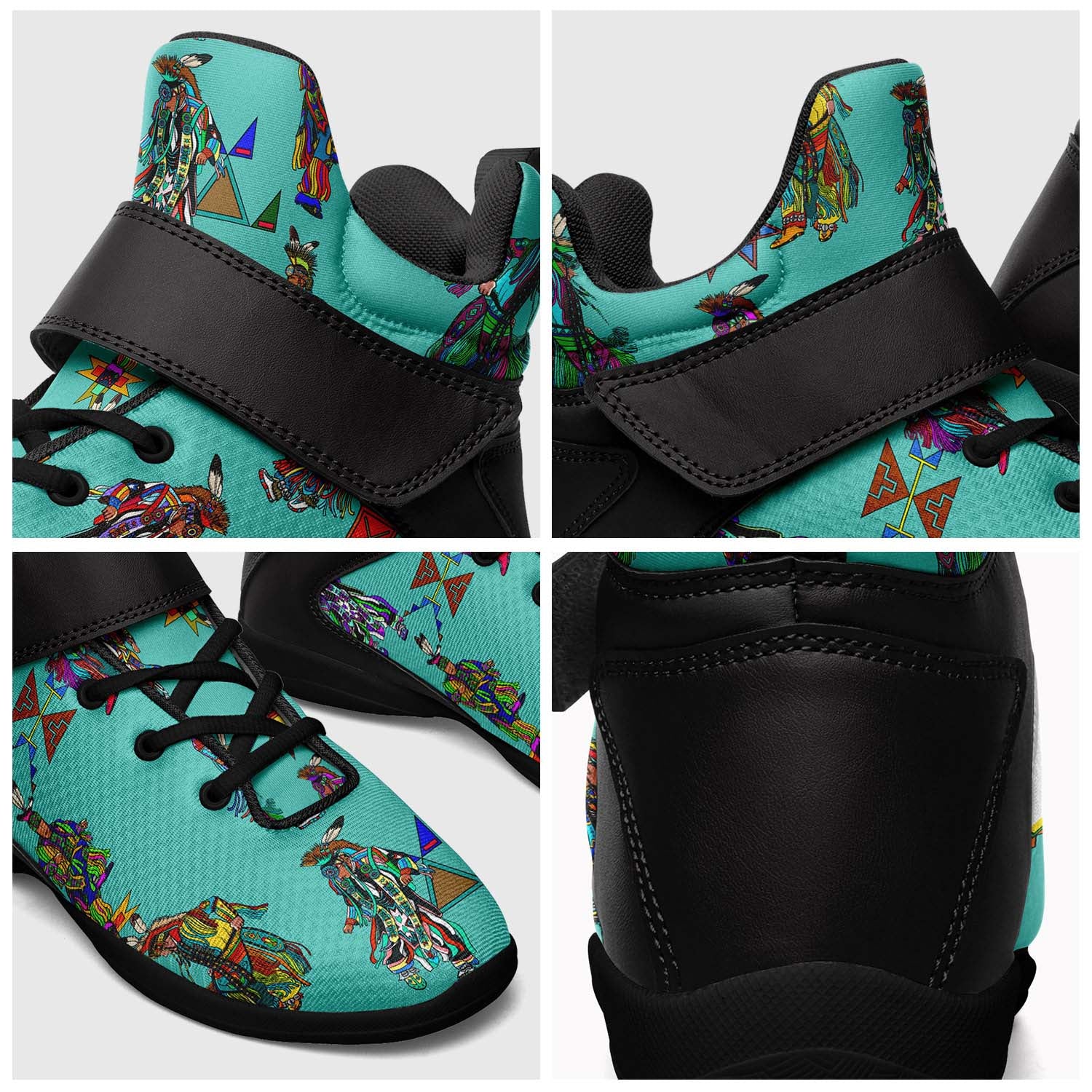Men's Grass Dancers Eggshell Blue Ipottaa Basketball / Sport High Top Shoes - Black Sole